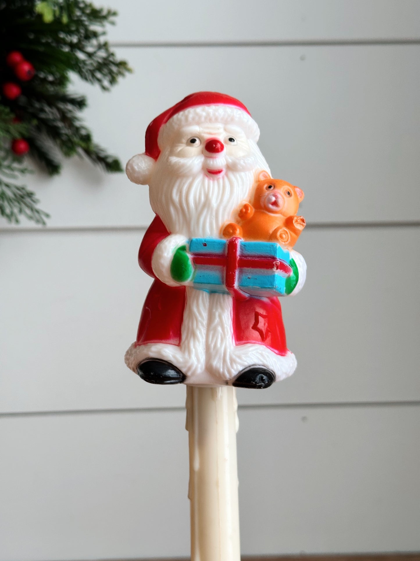 Rare Vintage Electric Santa Blow Mold Window Candle