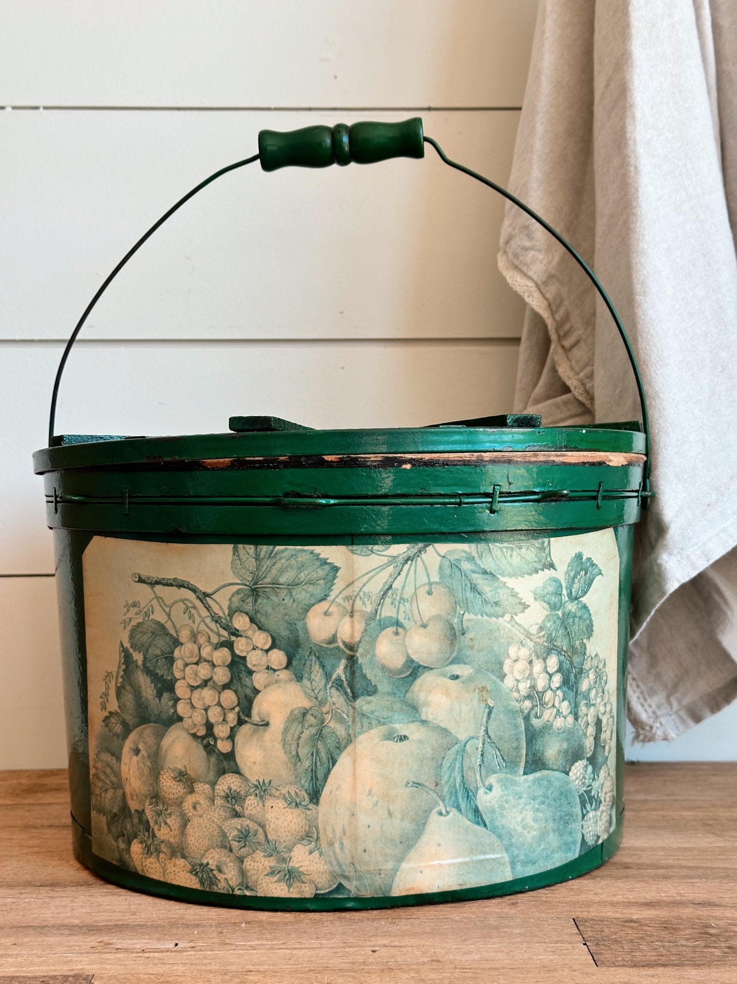 Vintage Hand Painted Berry Bucket