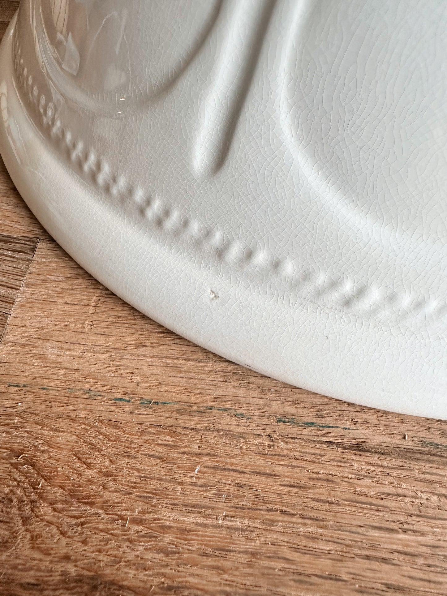 Big Beautiful Vintage Ironstone Heart Bowl