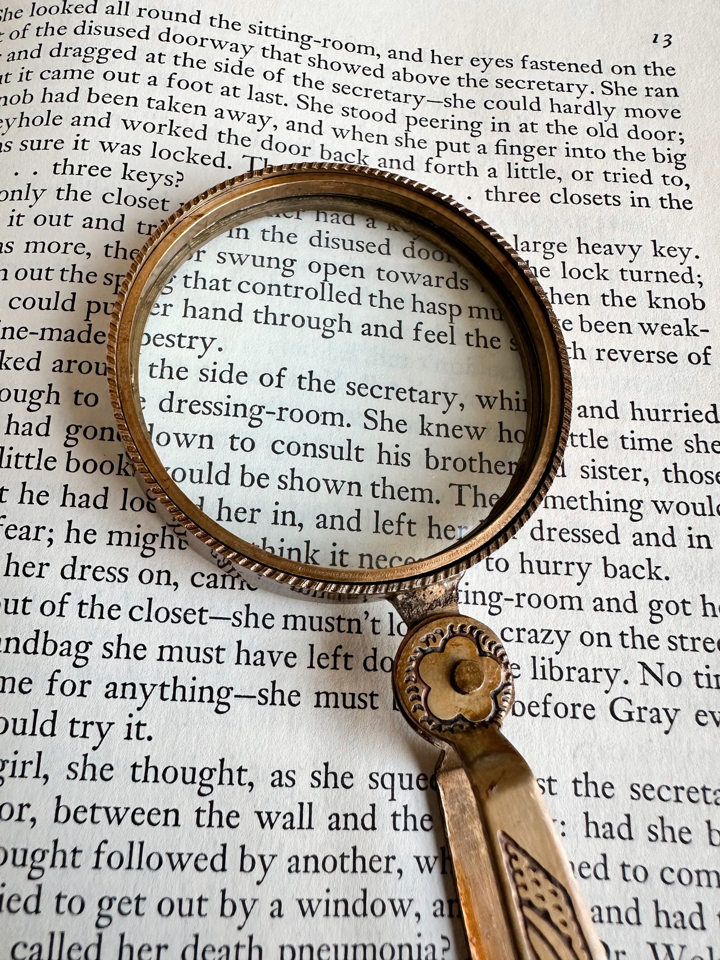 Petite Brass Magnifying Glass with Folding Handle