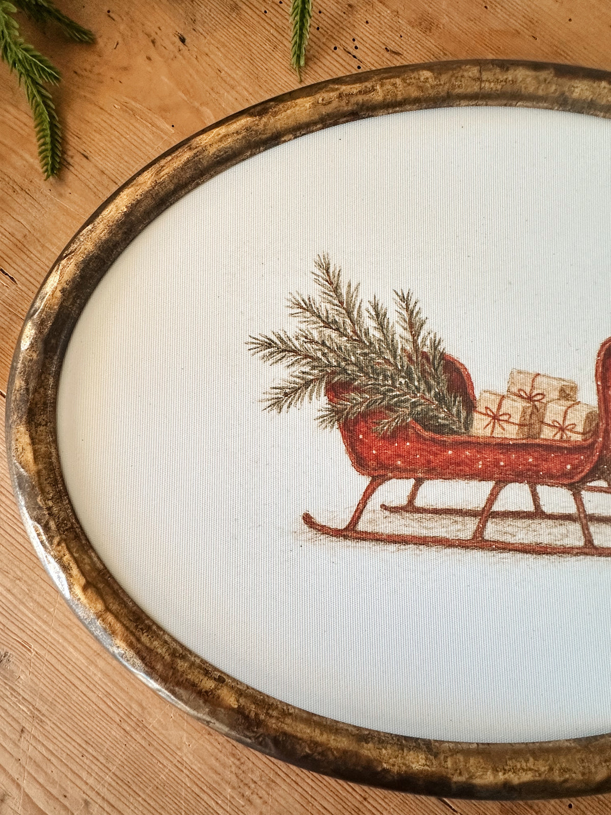 Santa’s Sleigh on Canvas 15x11