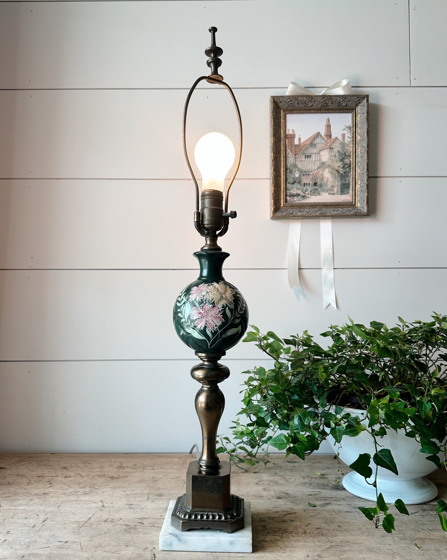 Vintage Hand Painted Lamp