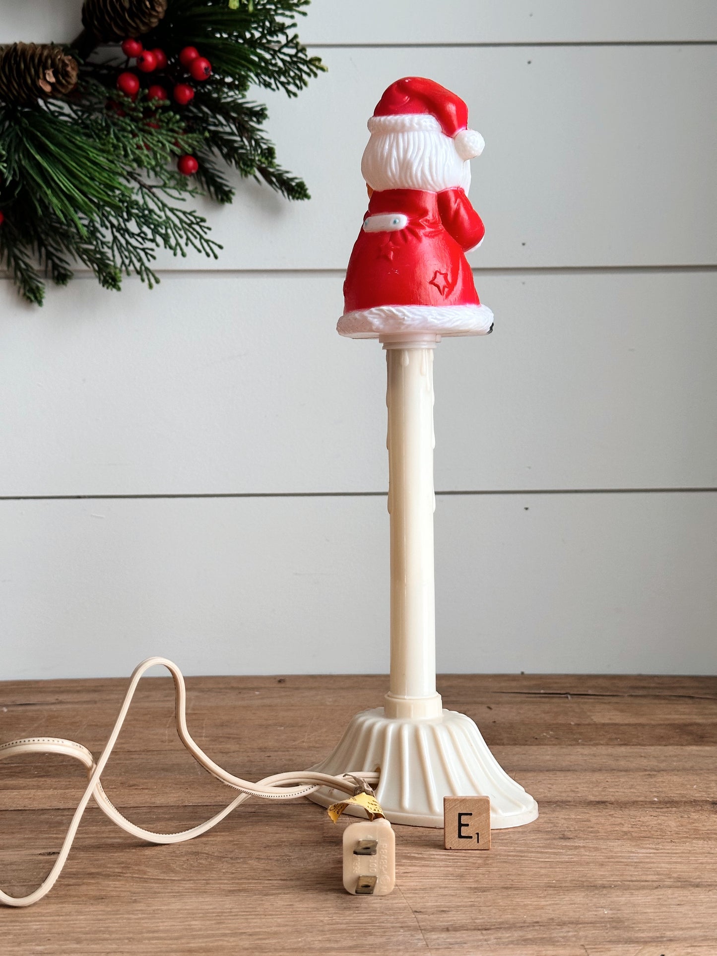 Rare Vintage Electric Santa Blow Mold Window Candle