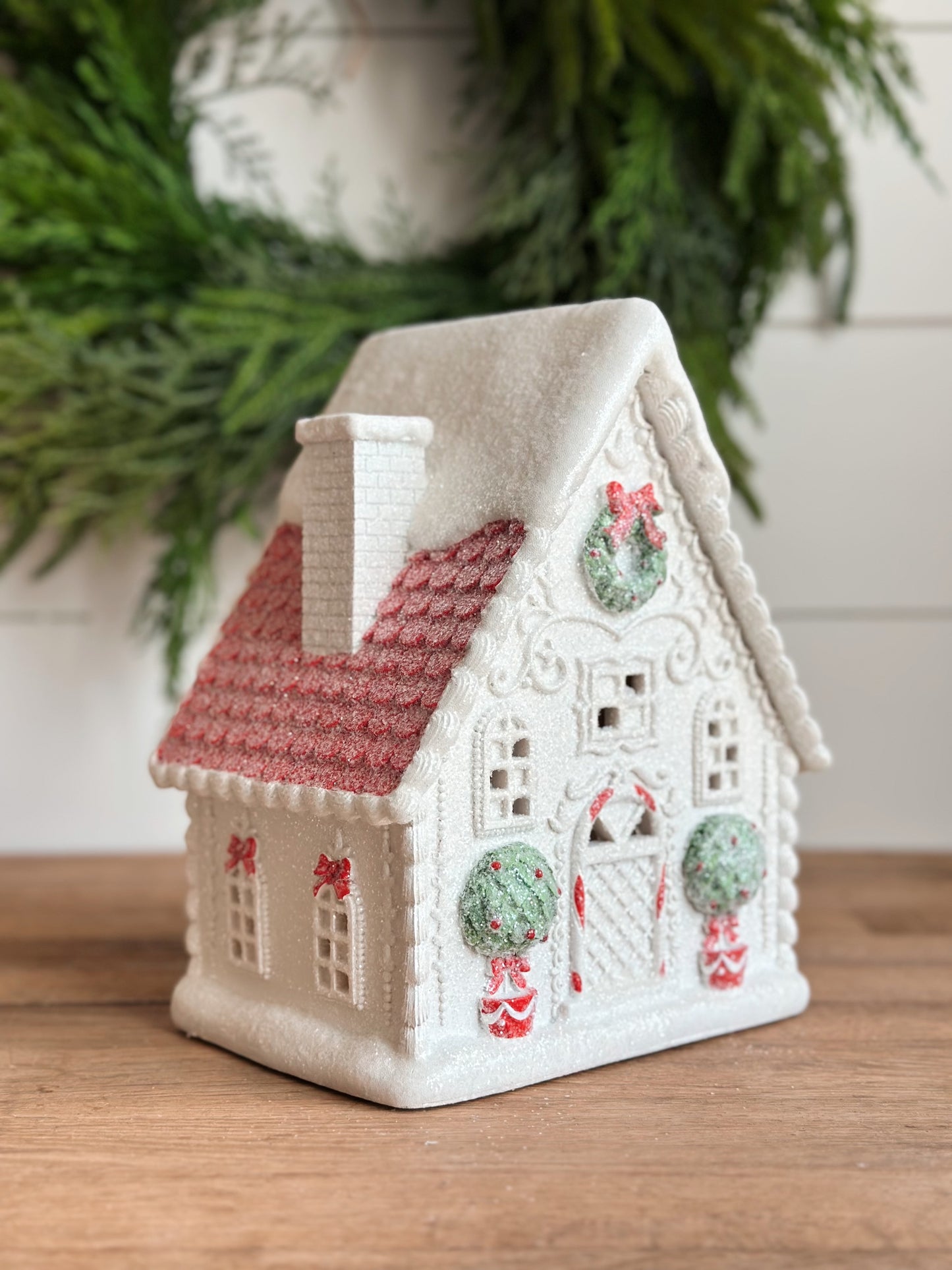 Glittered Light Up Christmas House