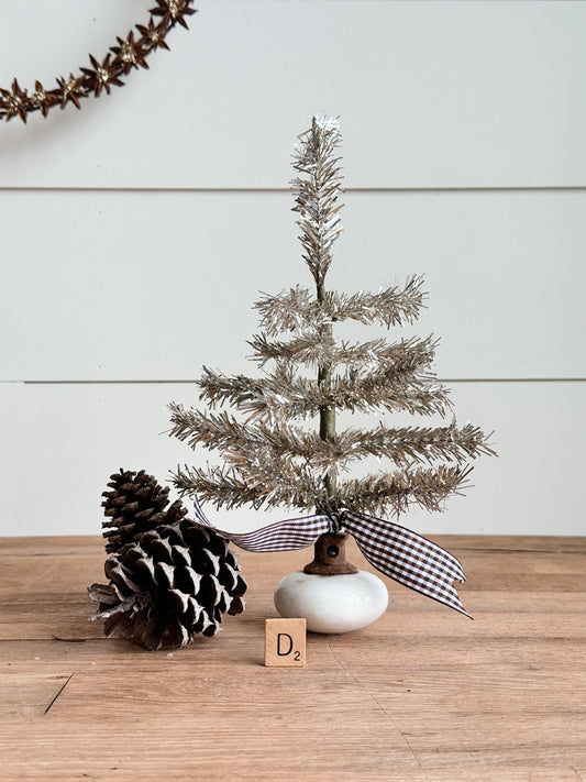 Vintage Porcelain Knob Tinsel Tree