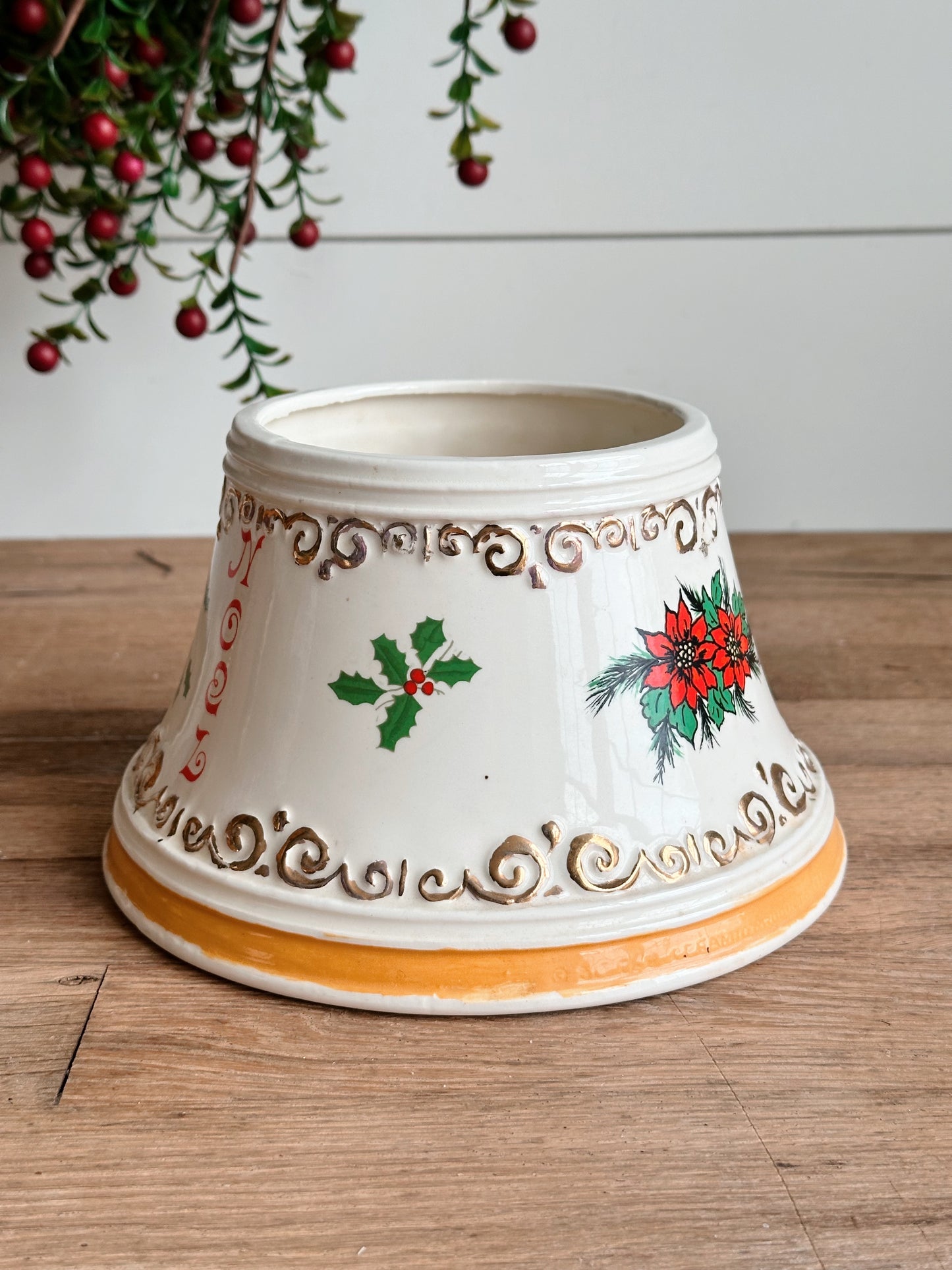 Vintage Hand Painted Ceramic Tabletop Tree Base