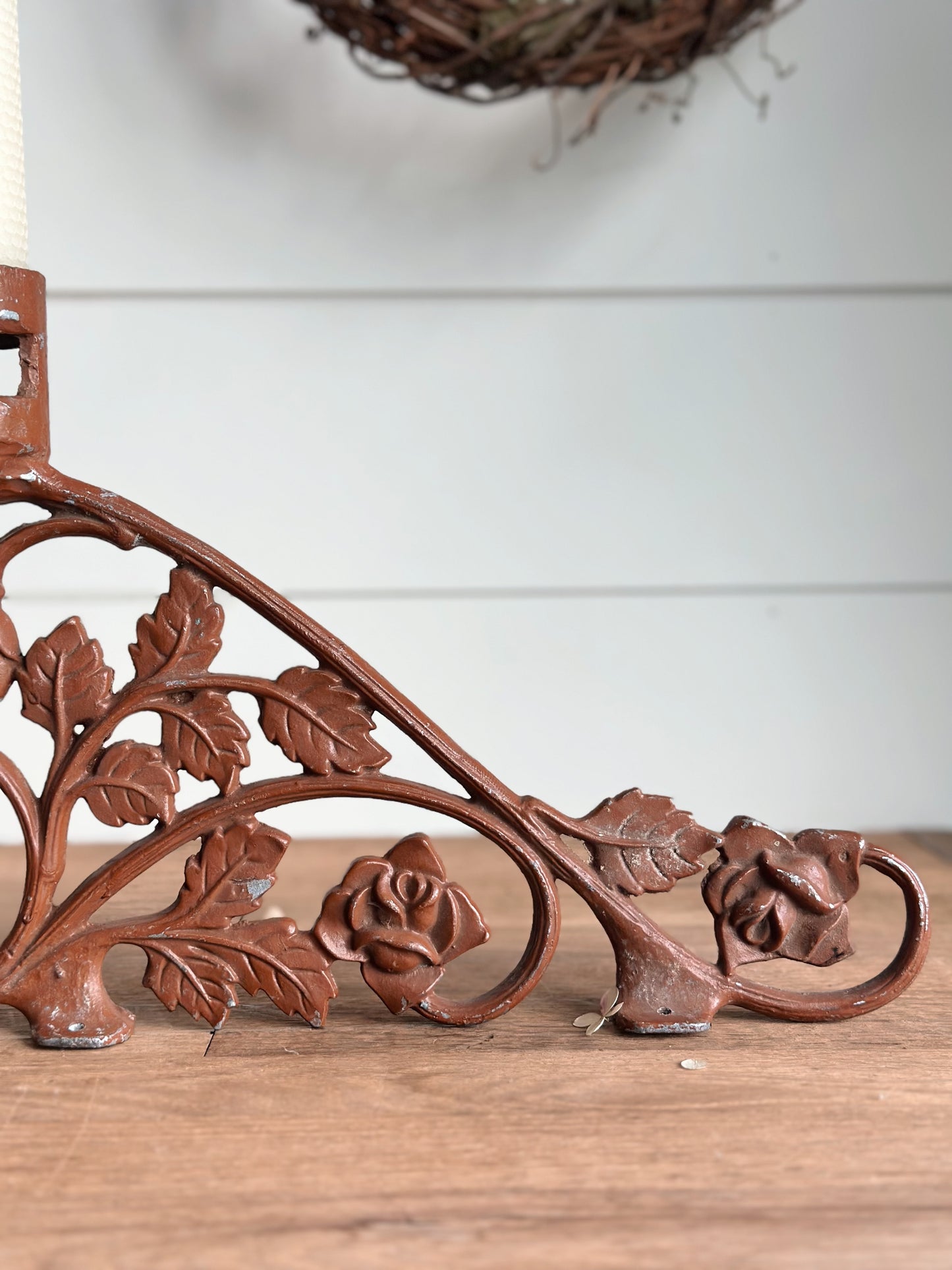 Repurposed Vintage Candle Holder with Beeswax Candle