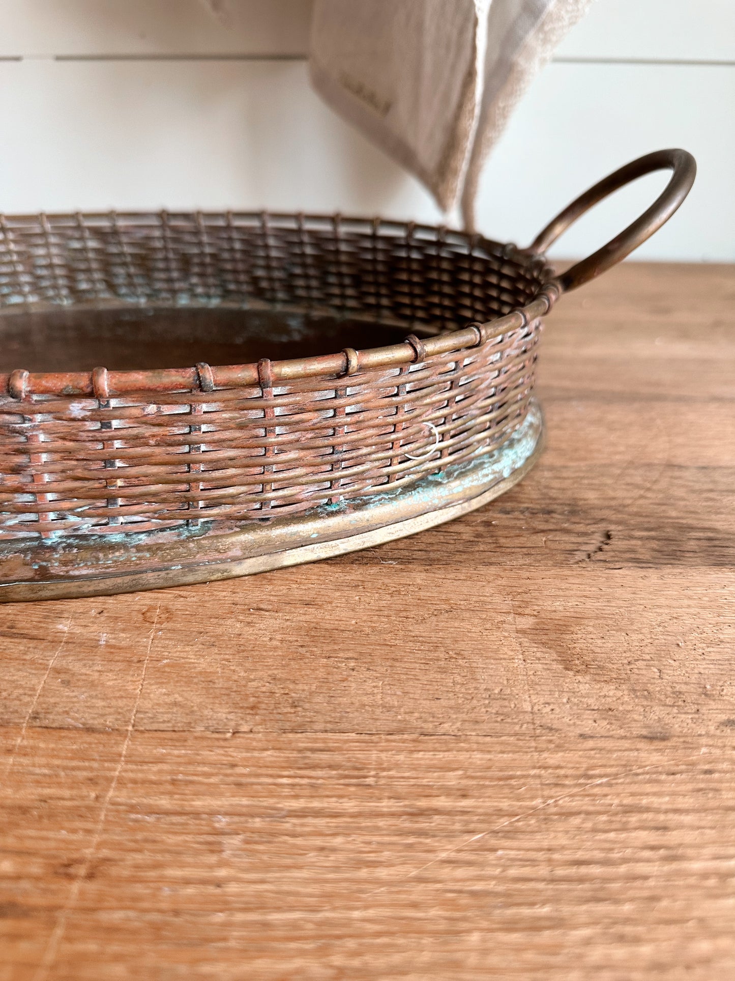 Vintage Woven Brass Tray