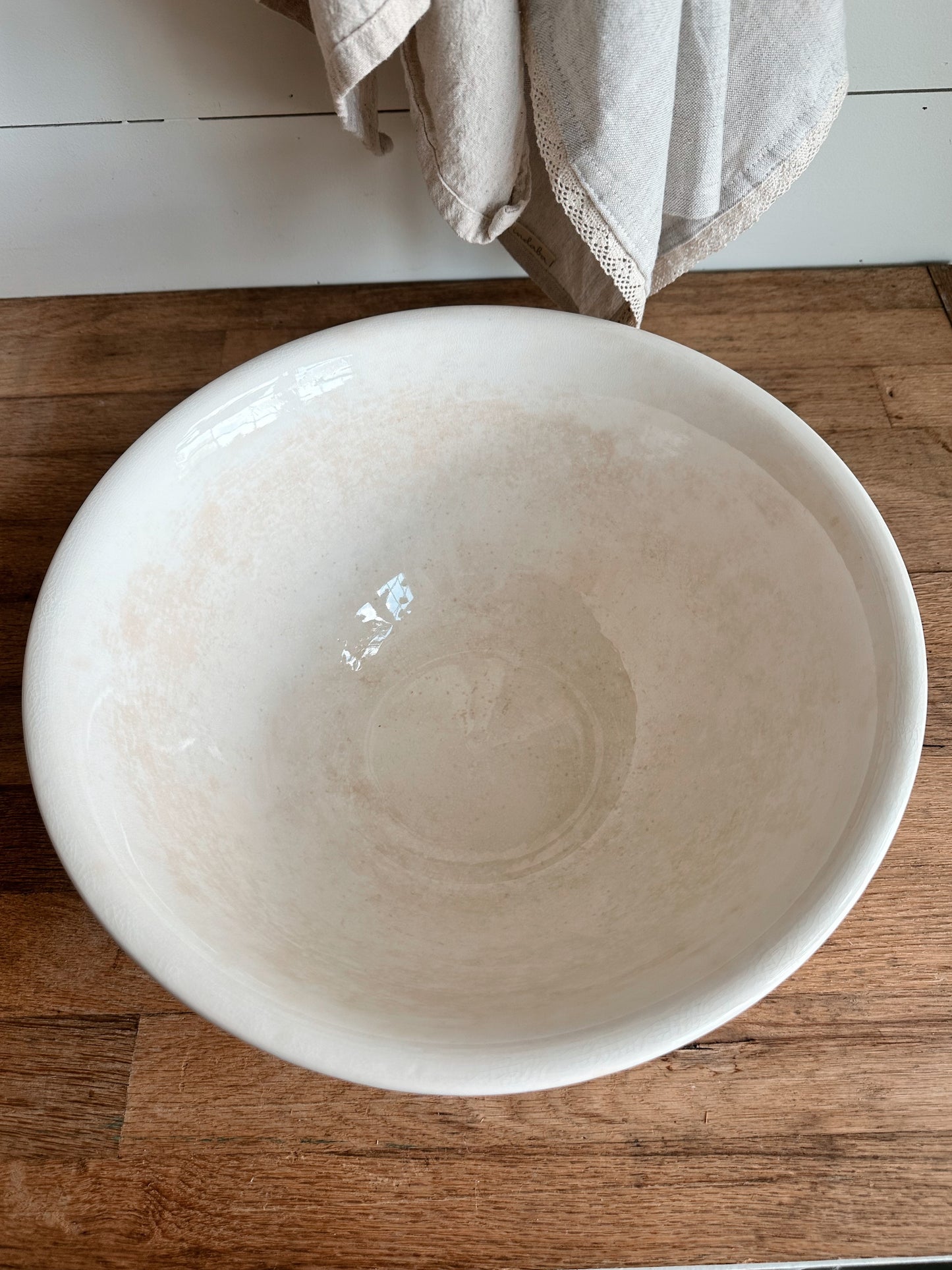 Big Beautiful Vintage Ironstone Heart Bowl