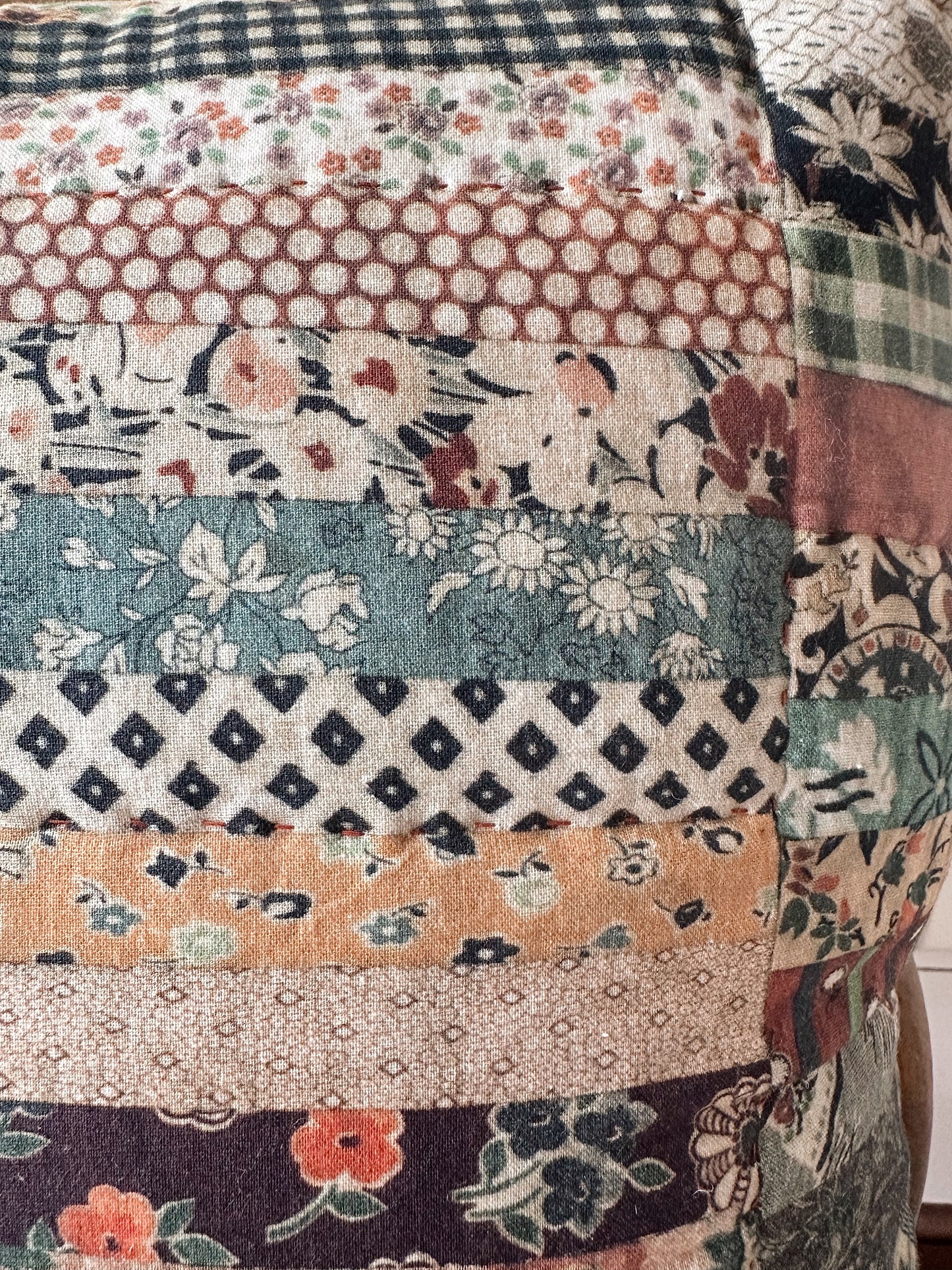 Homespun Patchwork Pillow Cover