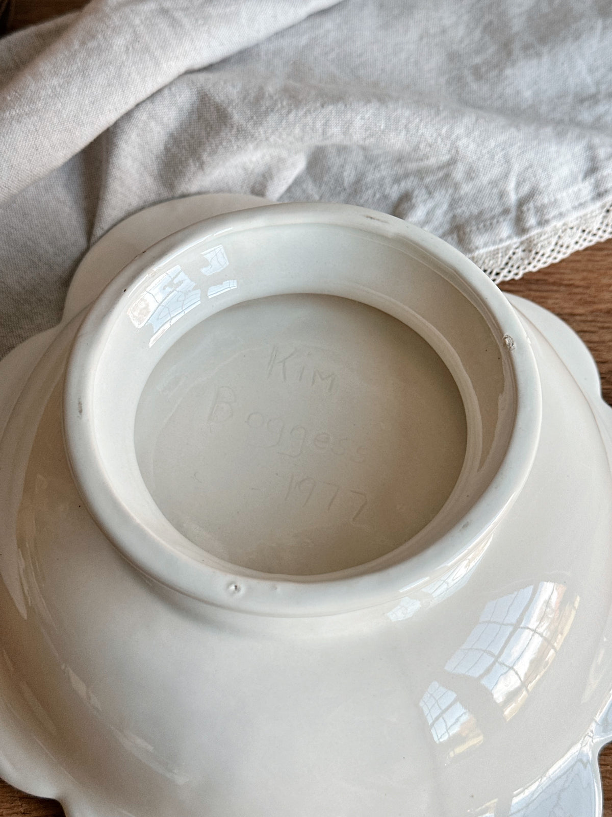 Vintage Ceramic Scalloped Dish