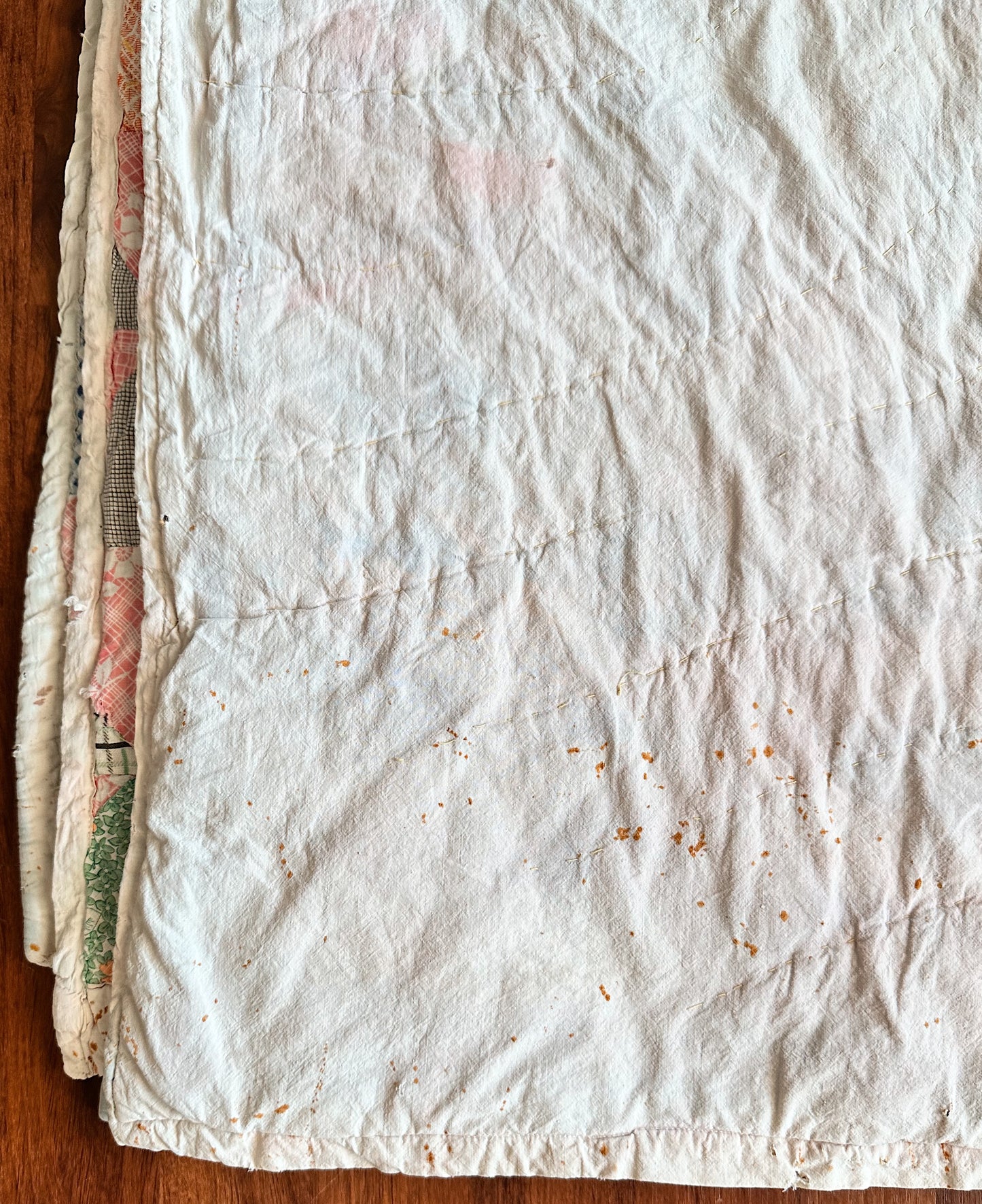 Vintage Hand Stitched Cotton Star & Crazy Scrap Quilt