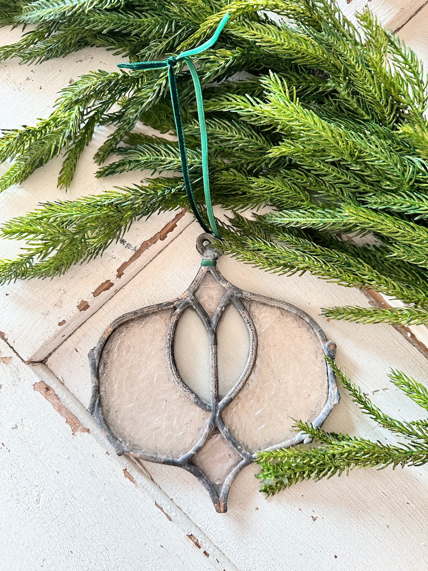 Vintage Leaded Glass Ornament