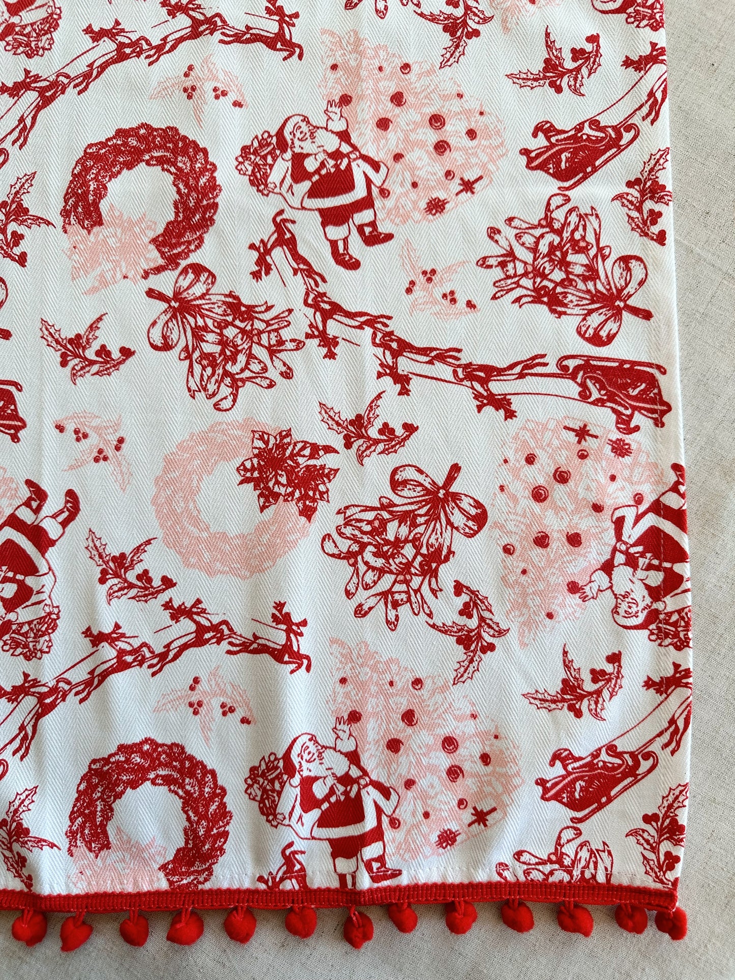 Santa Toile Tea Towels (set of 2)