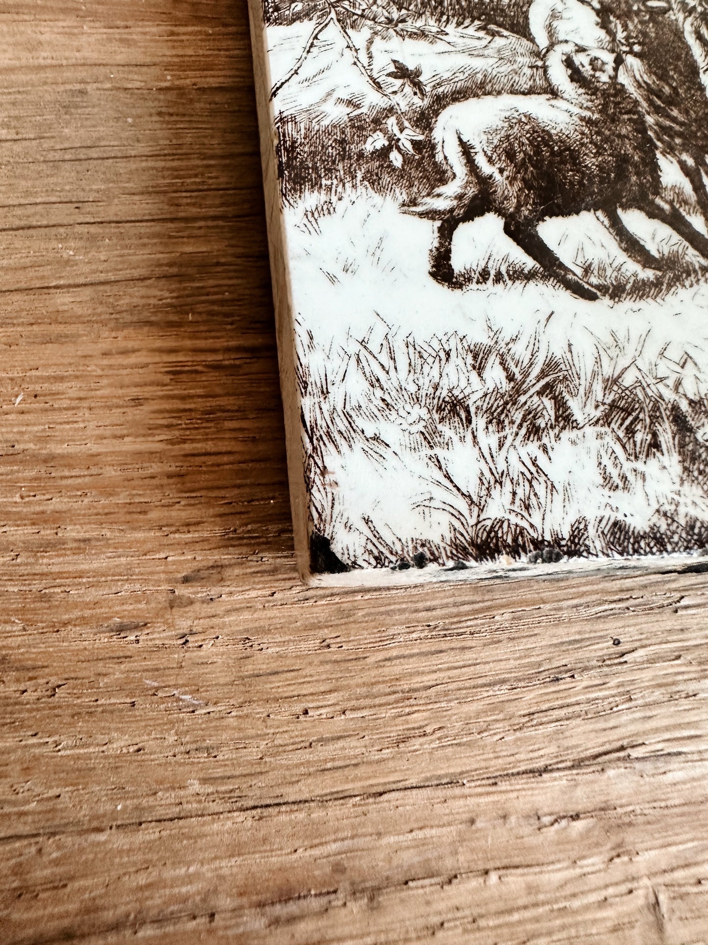 Antique MINTON William Wise Farm Animal Tile (goats)