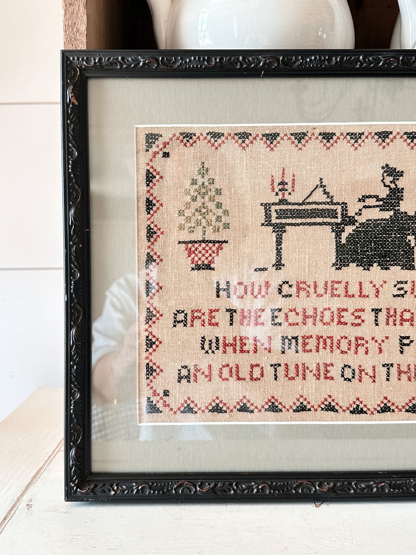 Professionally Framed & Matted Vintage Needle Work