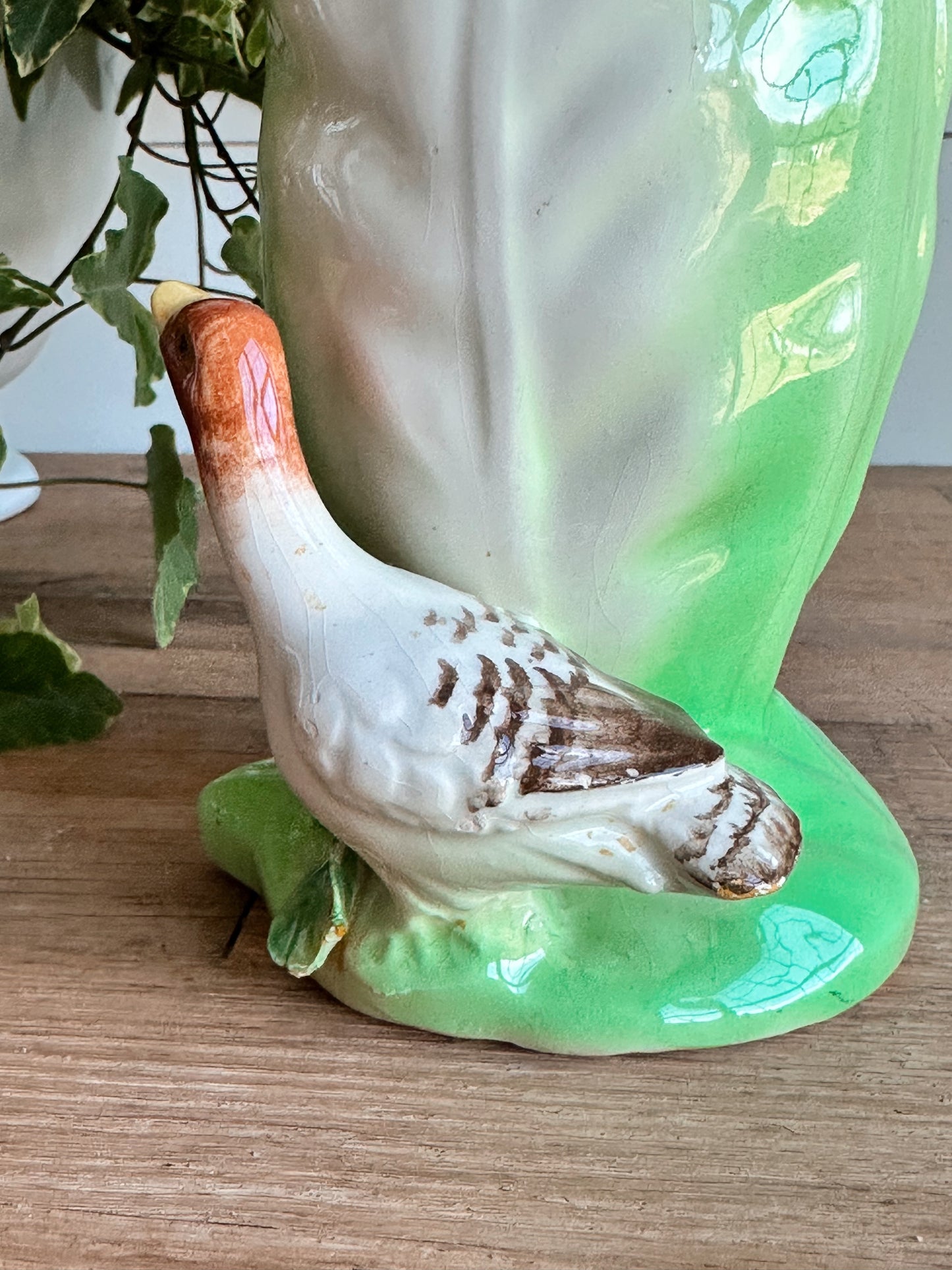 Vintage Hand Painted Duck Vase (Italy)