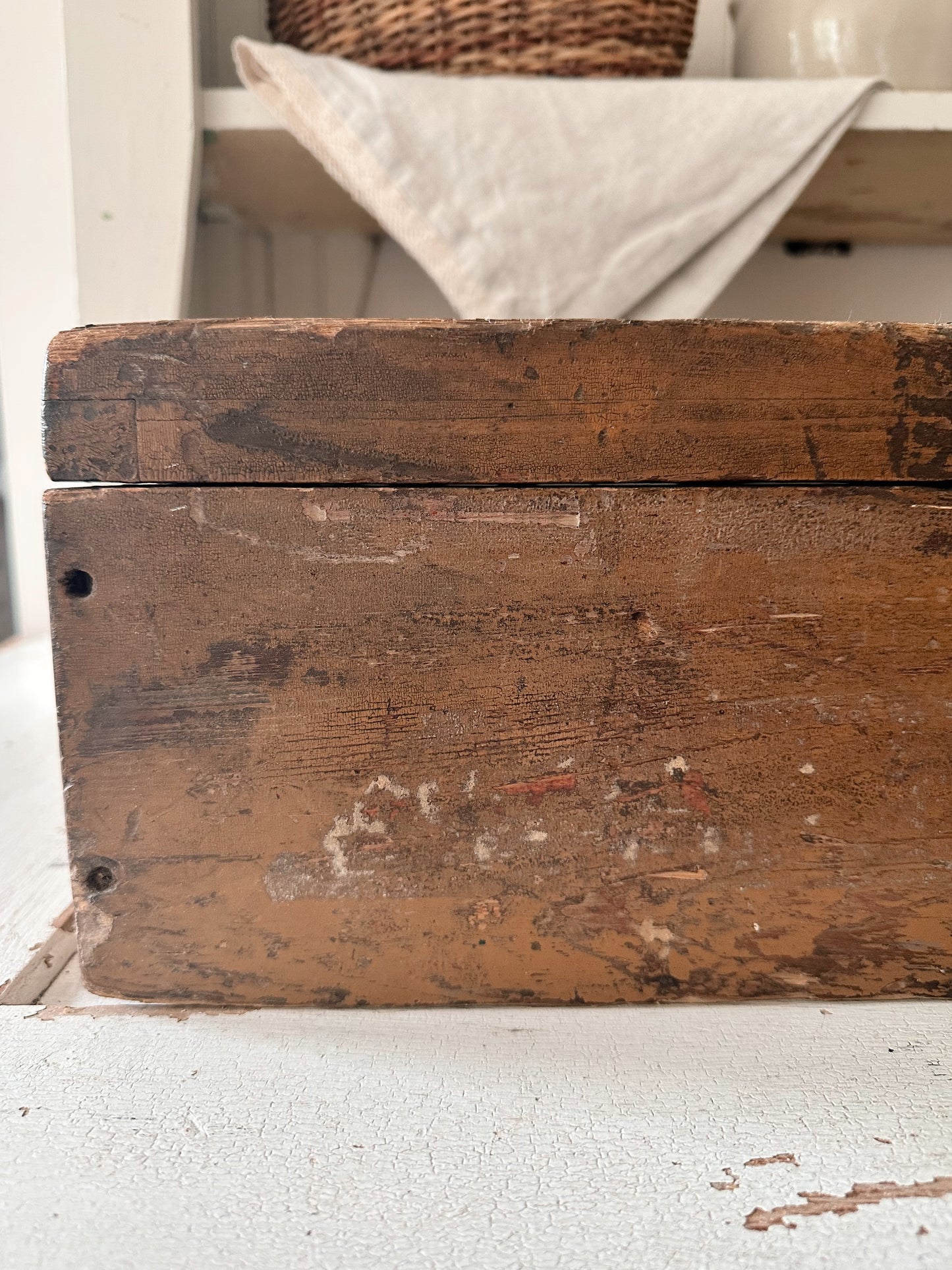 Vintage Hand Painted Wooden Box