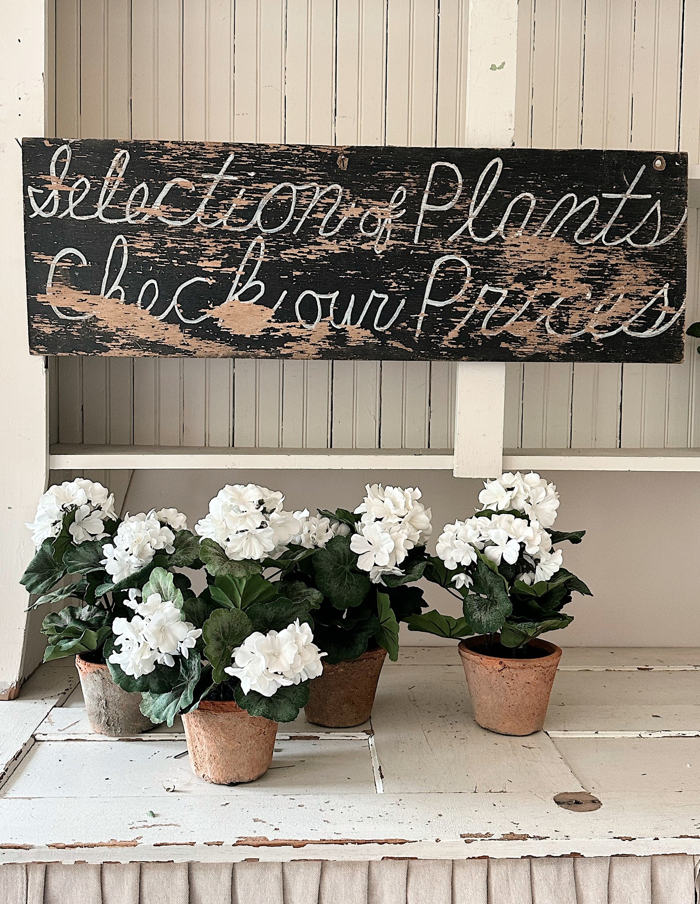 Found Two Sided Chippy Plant Sign