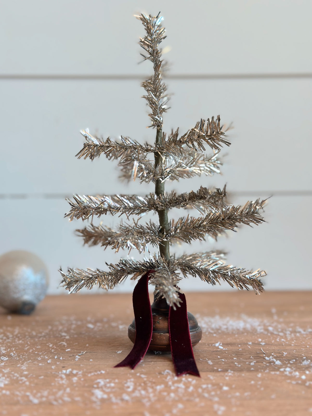 Vintage Brass Knob Tinsel Tree