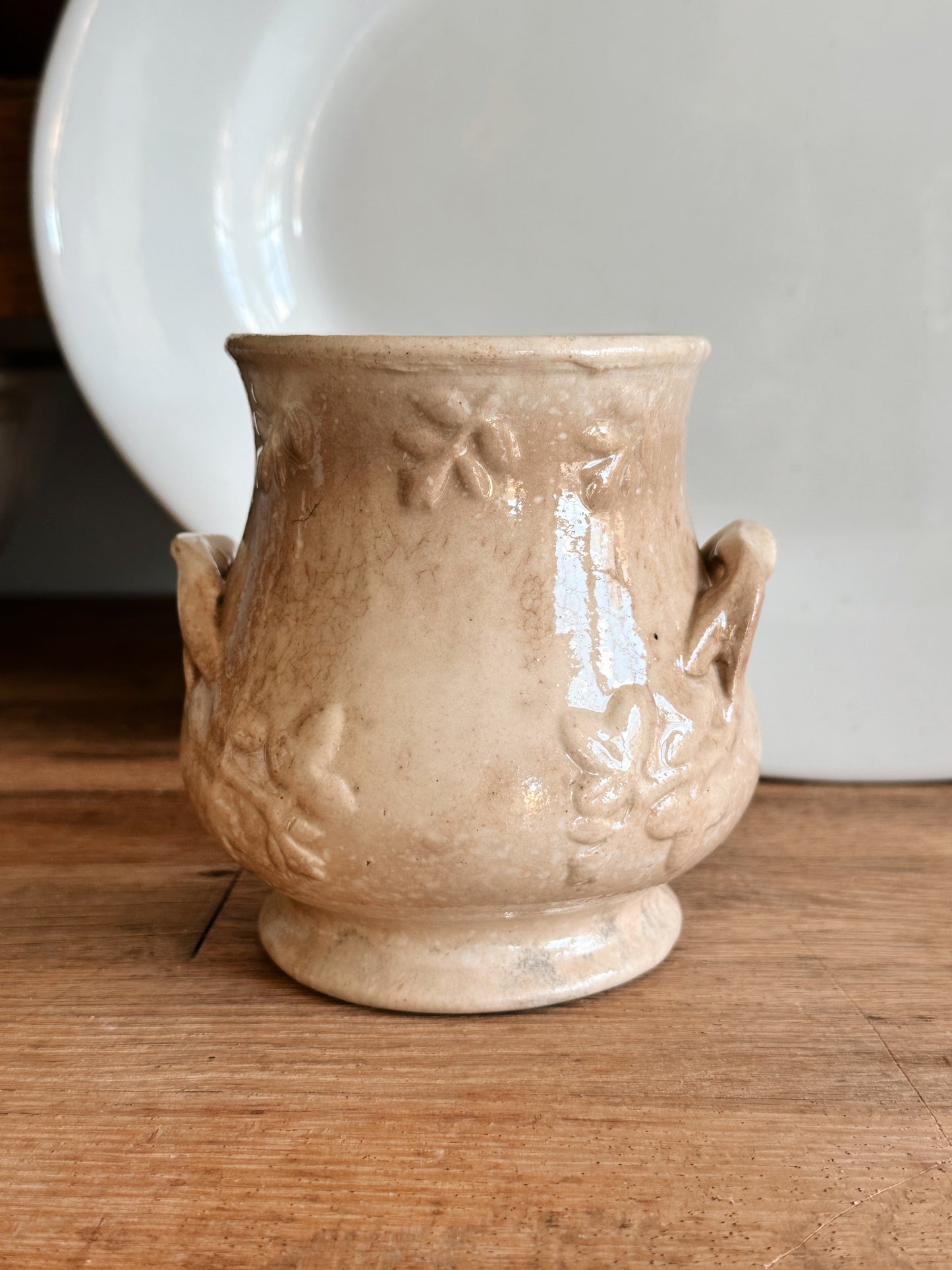 Beautifully Stained Ironstone Sugar Pot