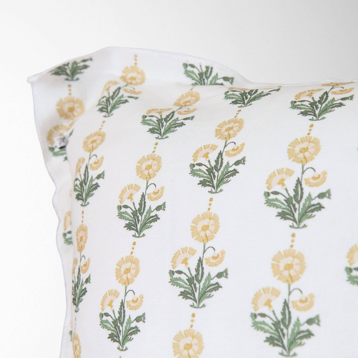 Amalthea Block Print Pillow Cover in Yellow