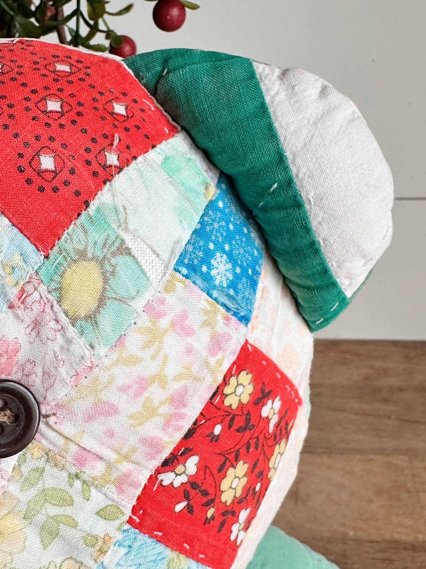 Vintage Handmade Quilt Teddy Bear
