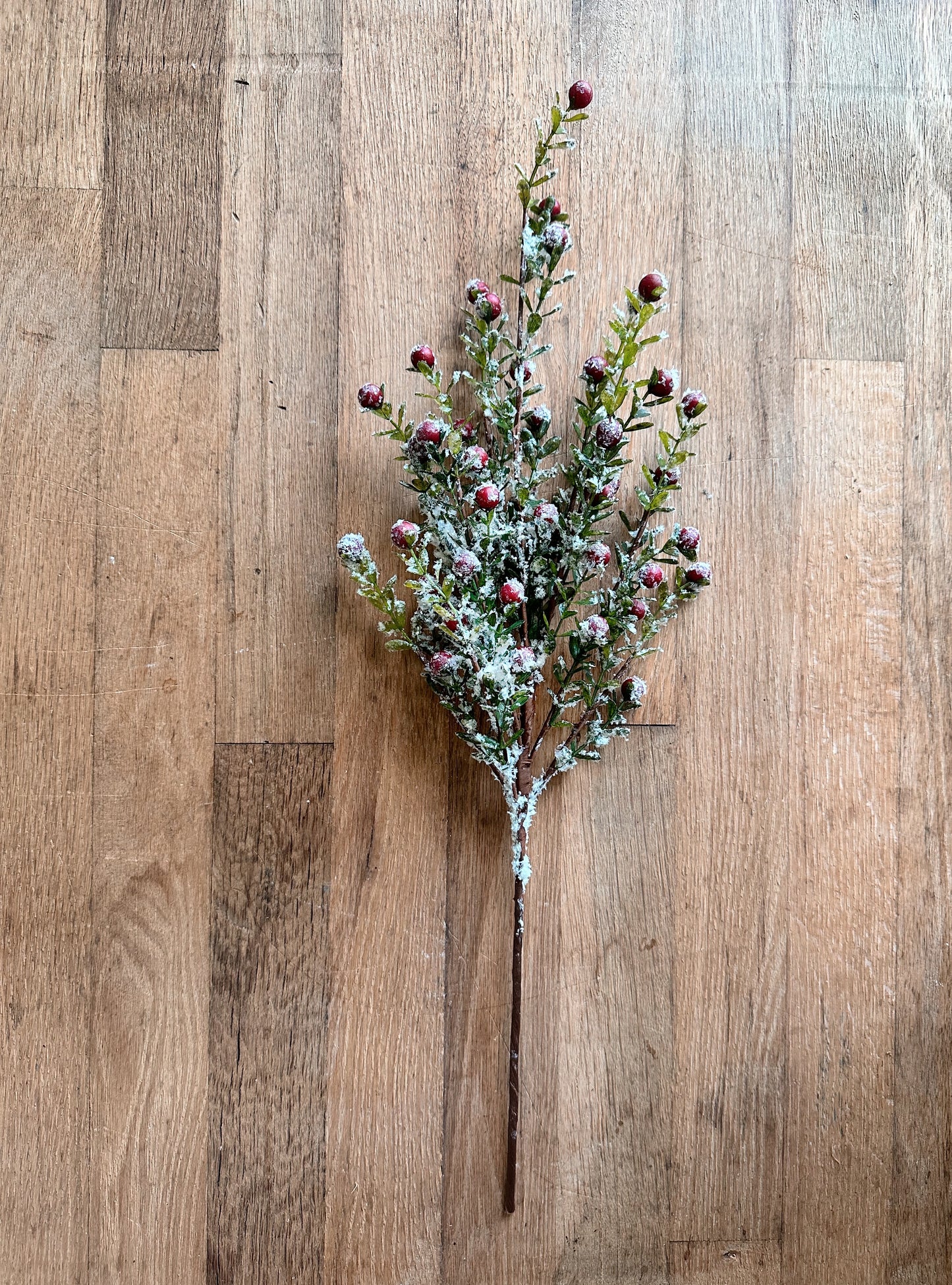 Glittered Snowy Berry Branch