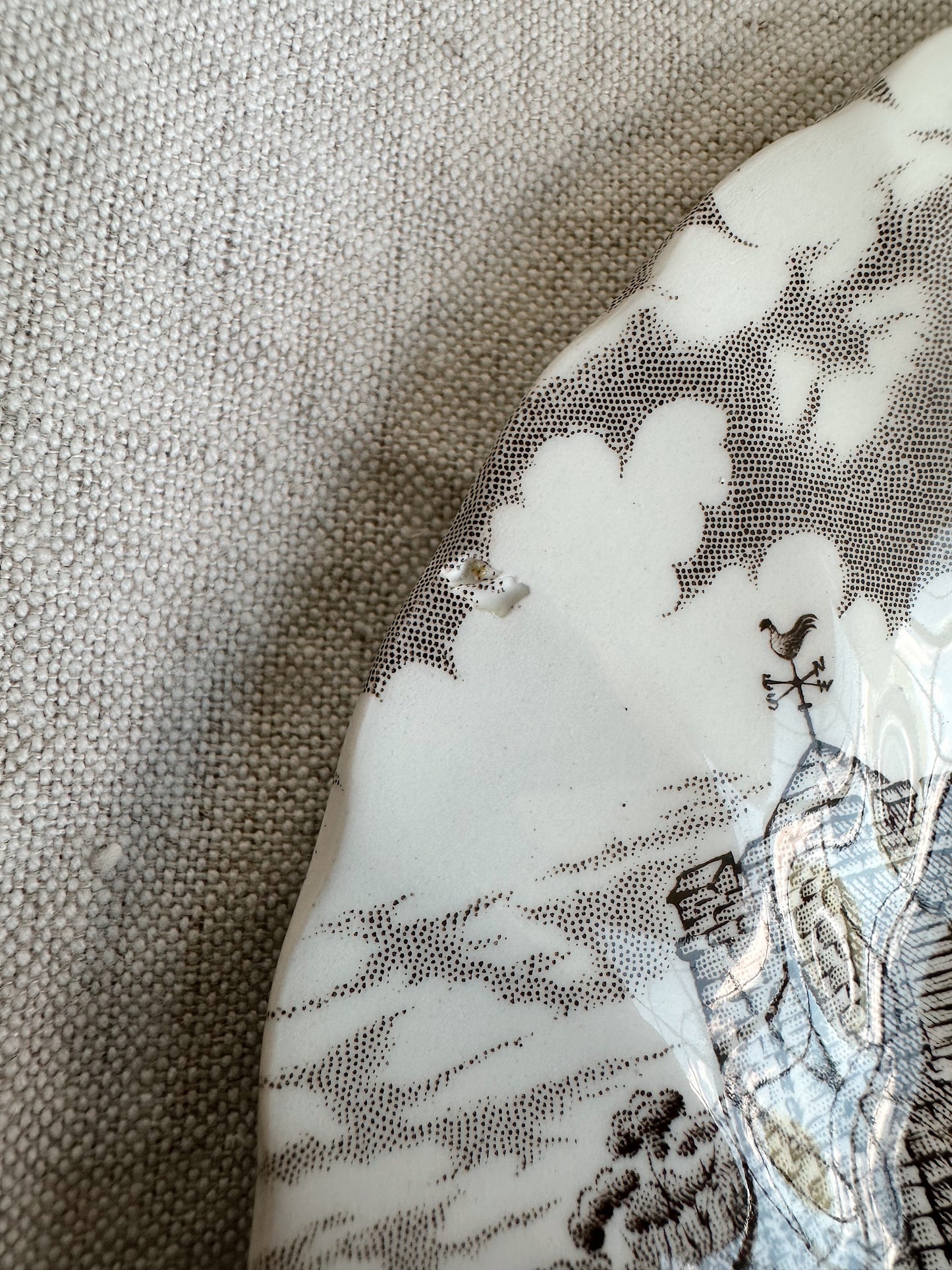 Pair of Vintage Transferware Dessert Plates