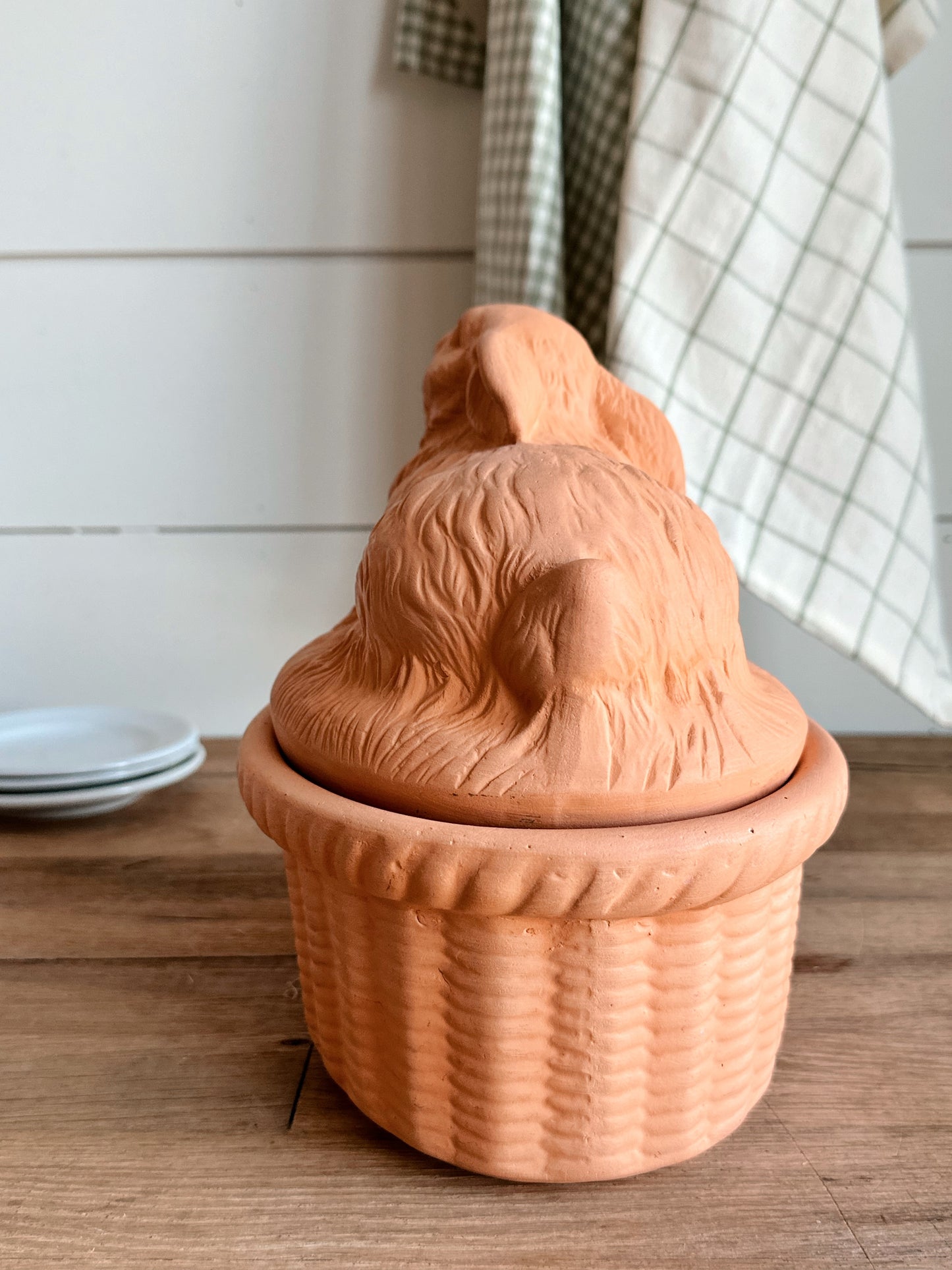 Vintage Terra Cotta Rabbit Baking Dish