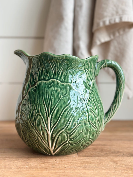 Green Cabbage Ware Pitcher