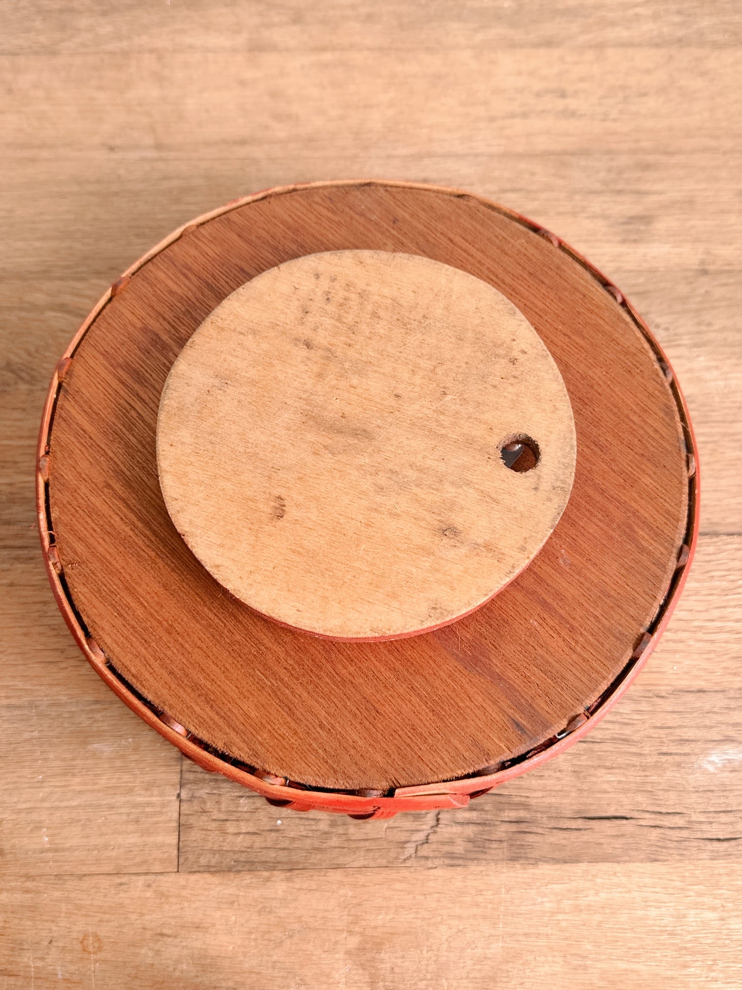 Vintage Lazy Susan Basket & Handmade Apples