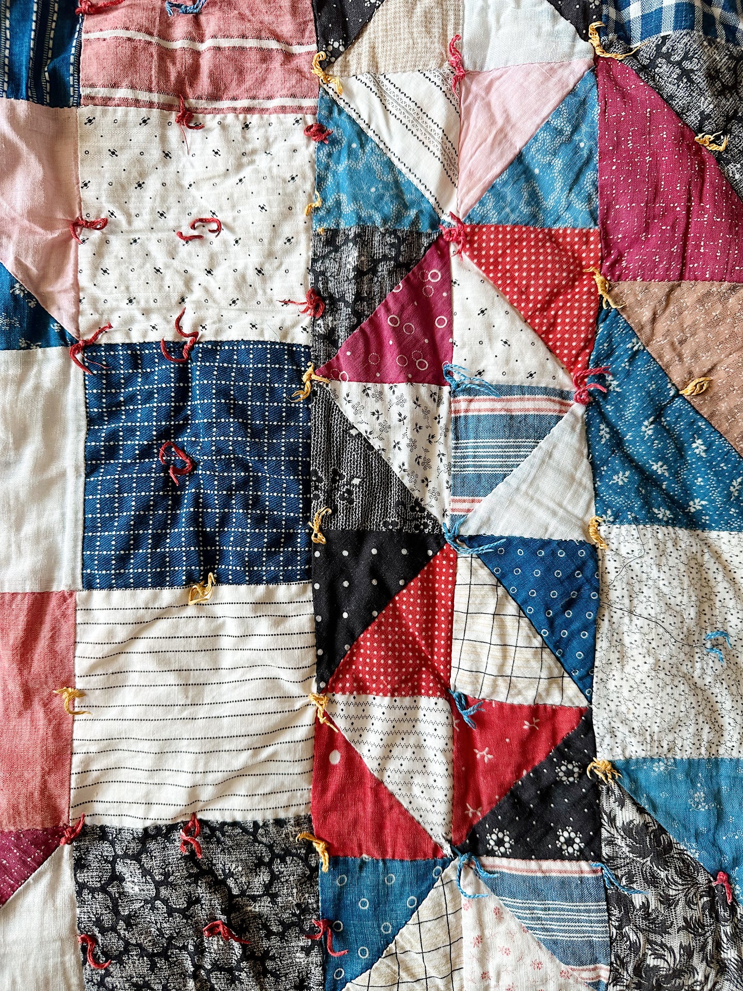 Vintage Handtied Patchwork Quilt