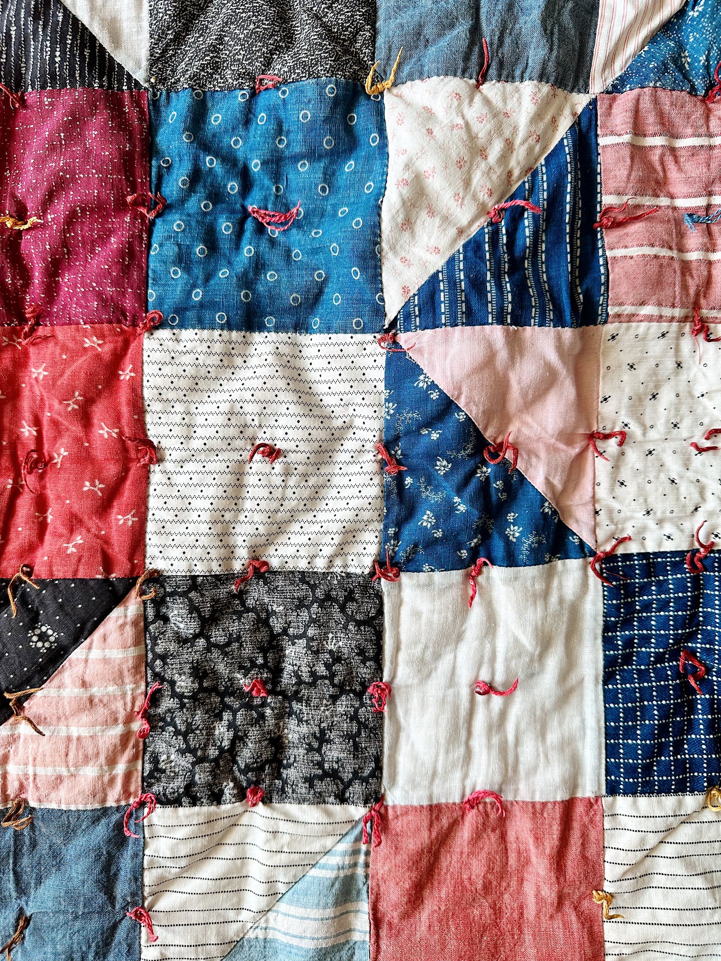 Vintage Handtied Patchwork Quilt