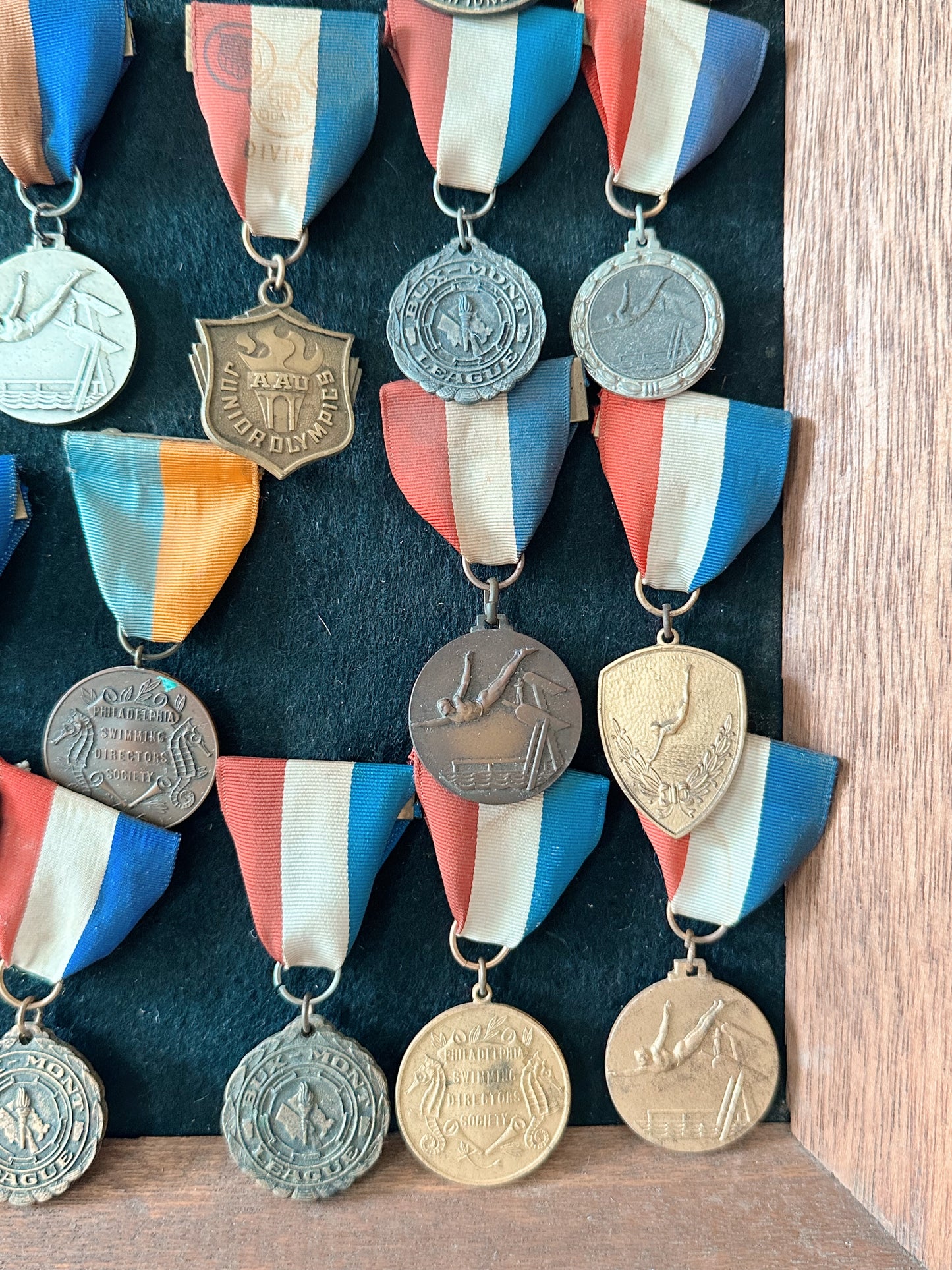 Vintage Framed Junior Olympic Medal Collection