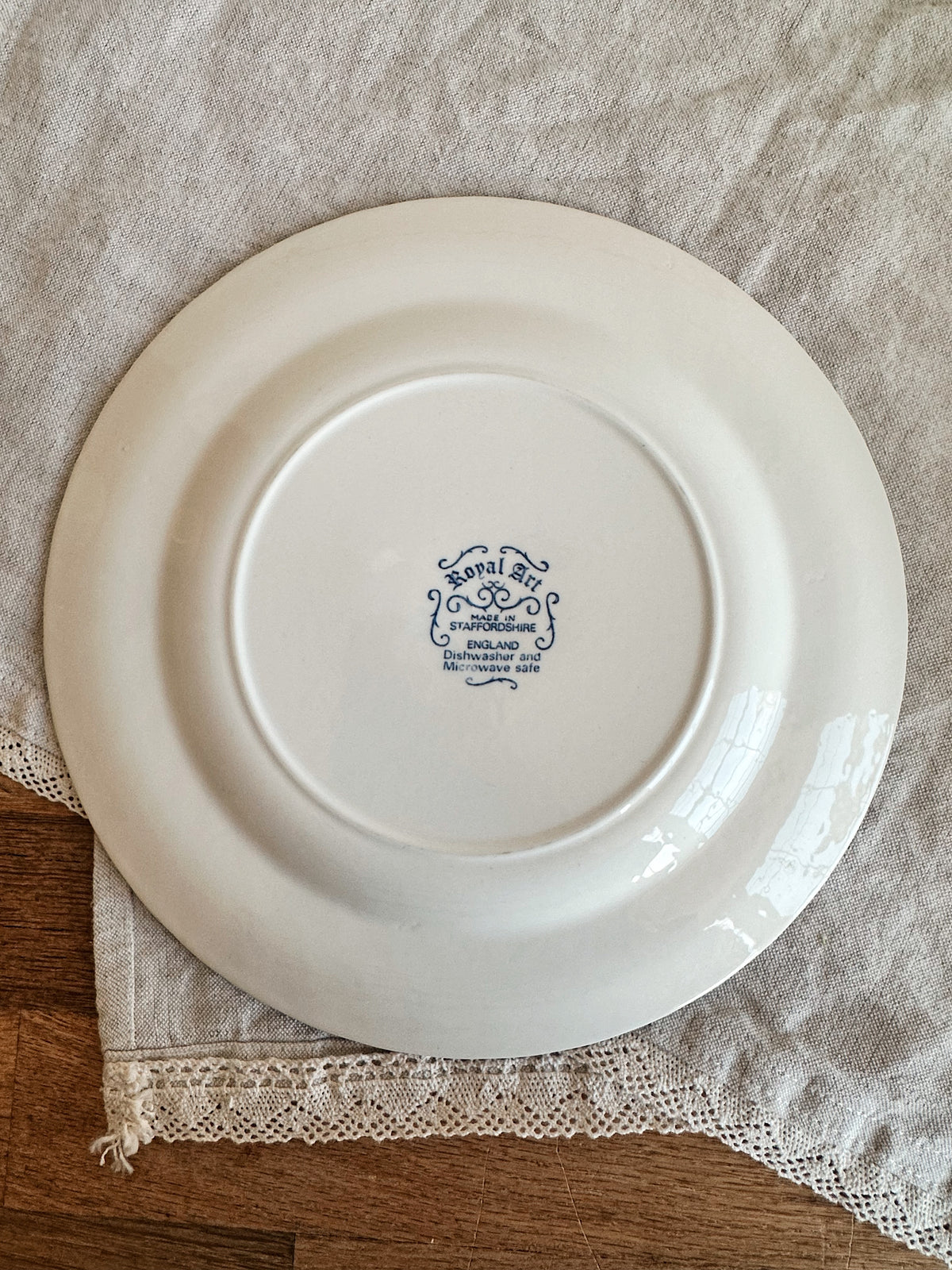 Pair of Vintage Royal Staffordshire Blue & White Transferware Dinner Plates