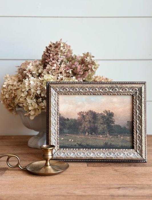 Framed Sheep Farm on Canvas