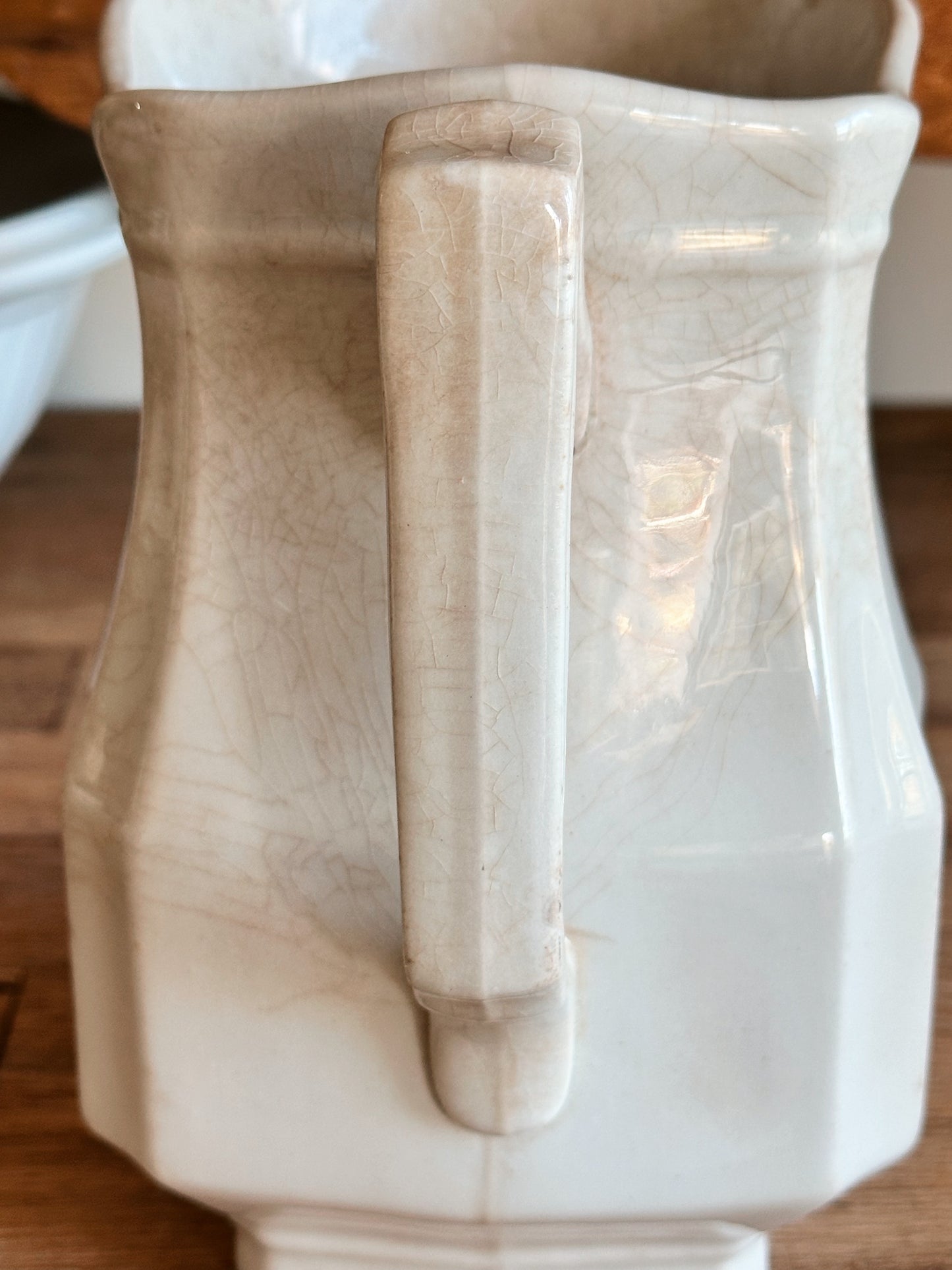 Beautifully Stained J&G Meakin Ironstone Pitcher