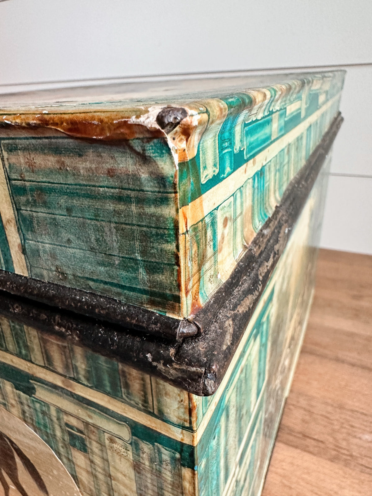 Vintage Equestrian Themed Iron Box