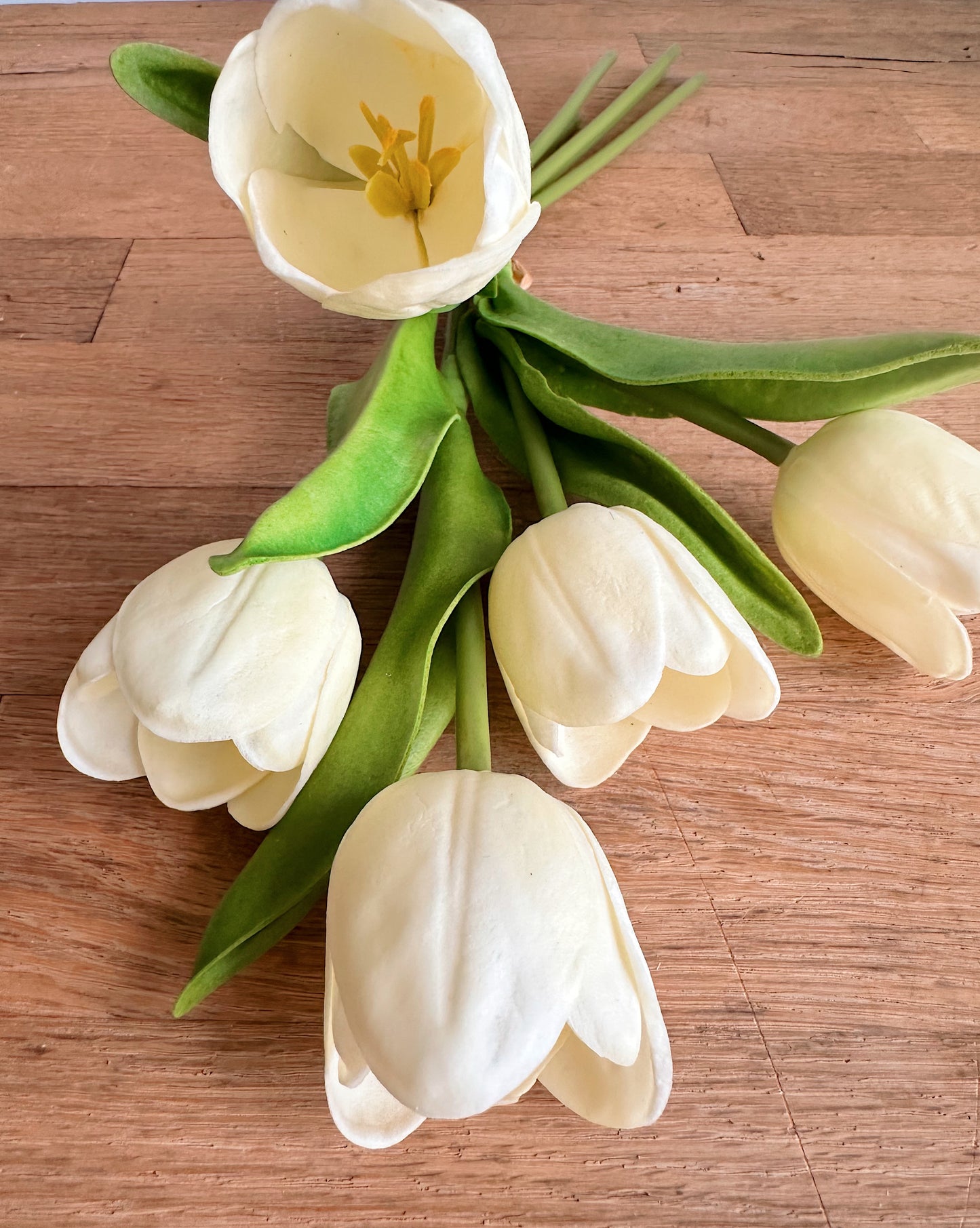 Real Touch Creamy Yellow Open Tulip Bundle (10 stems)