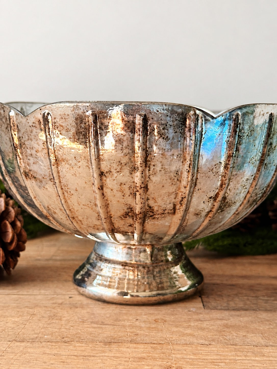 Mercury Glass Compote
