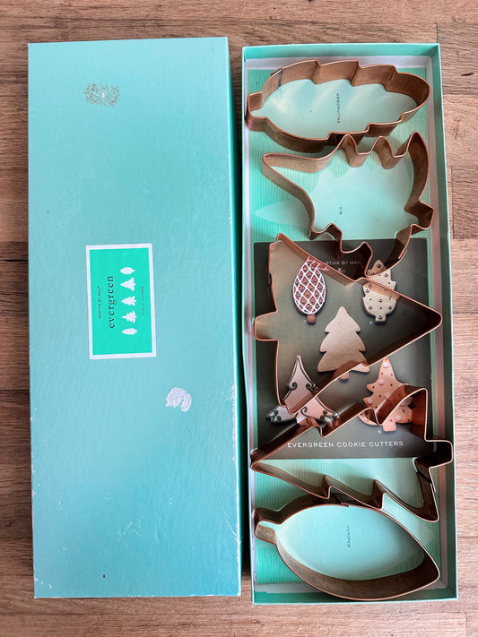 Boxed Set of Martha by Mail Evergreen Copper Cookie Cutters