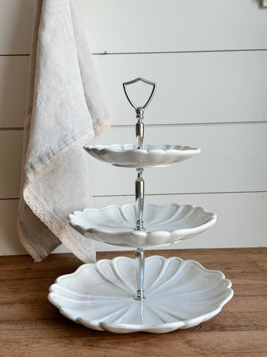 Vintage California Pottery Three Tier Server