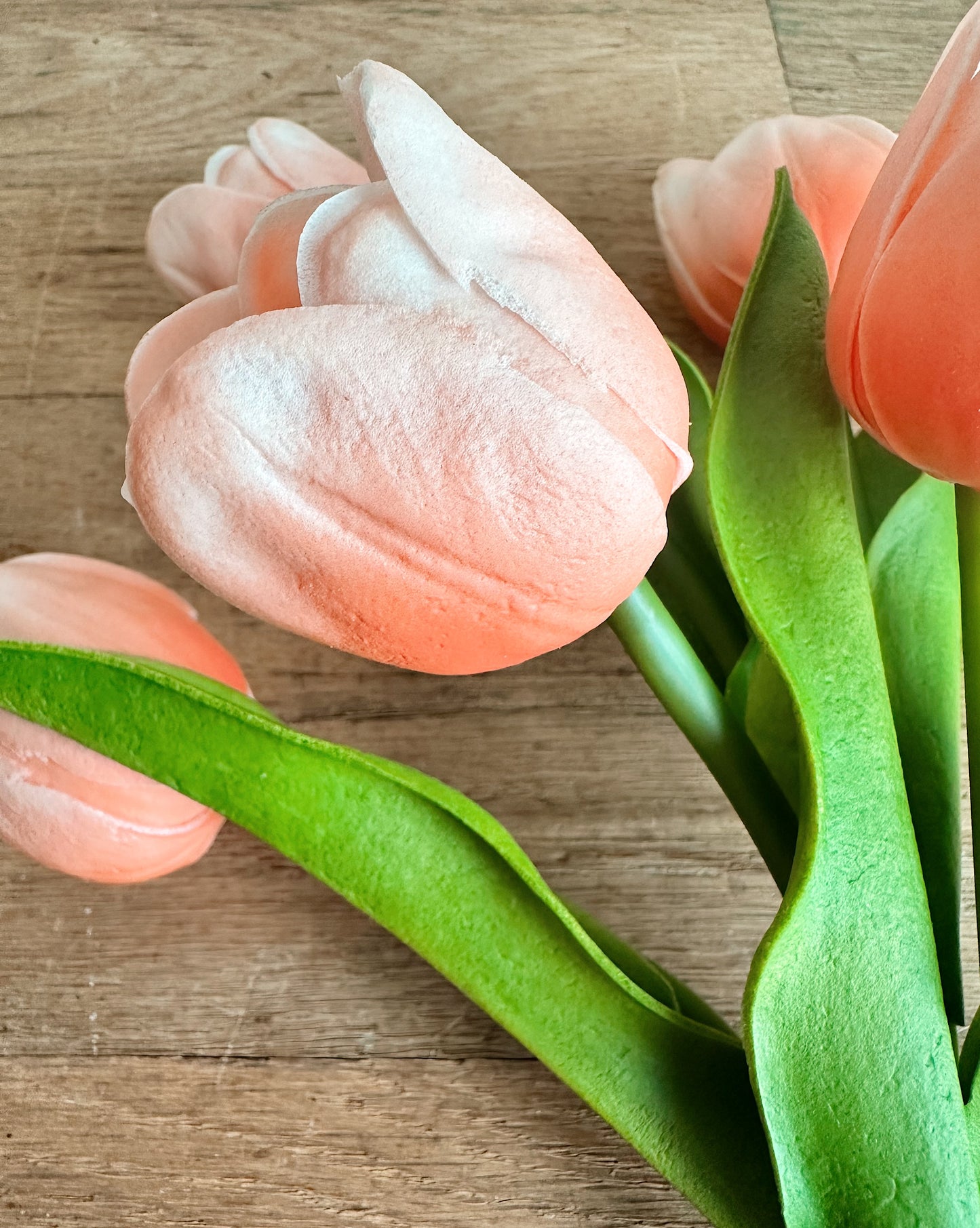 Real Touch Peach Coral Open Tulip Bundle