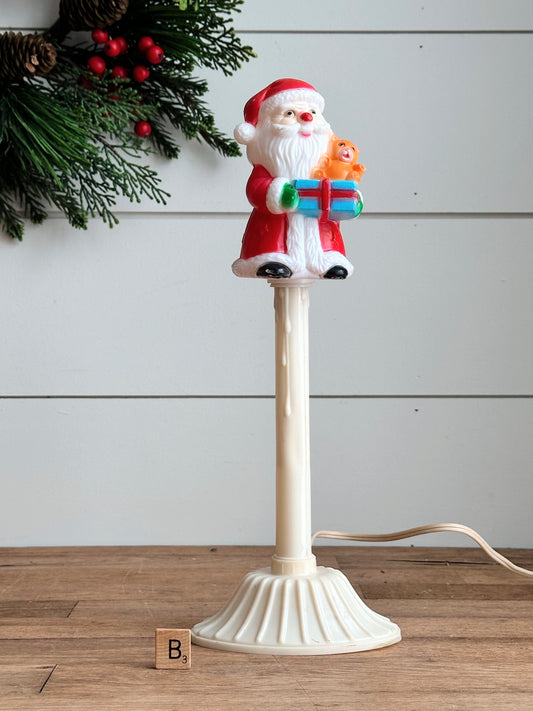 Rare Vintage Electric Santa Blow Mold Window Candle