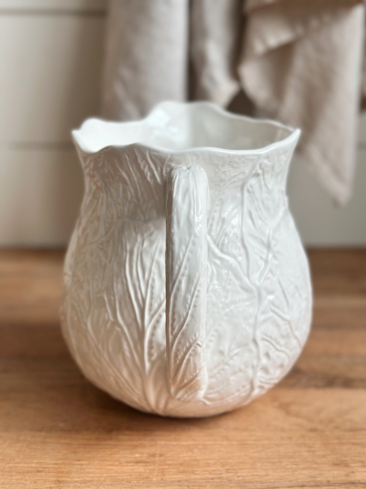 White Cabbage Ware Pitcher