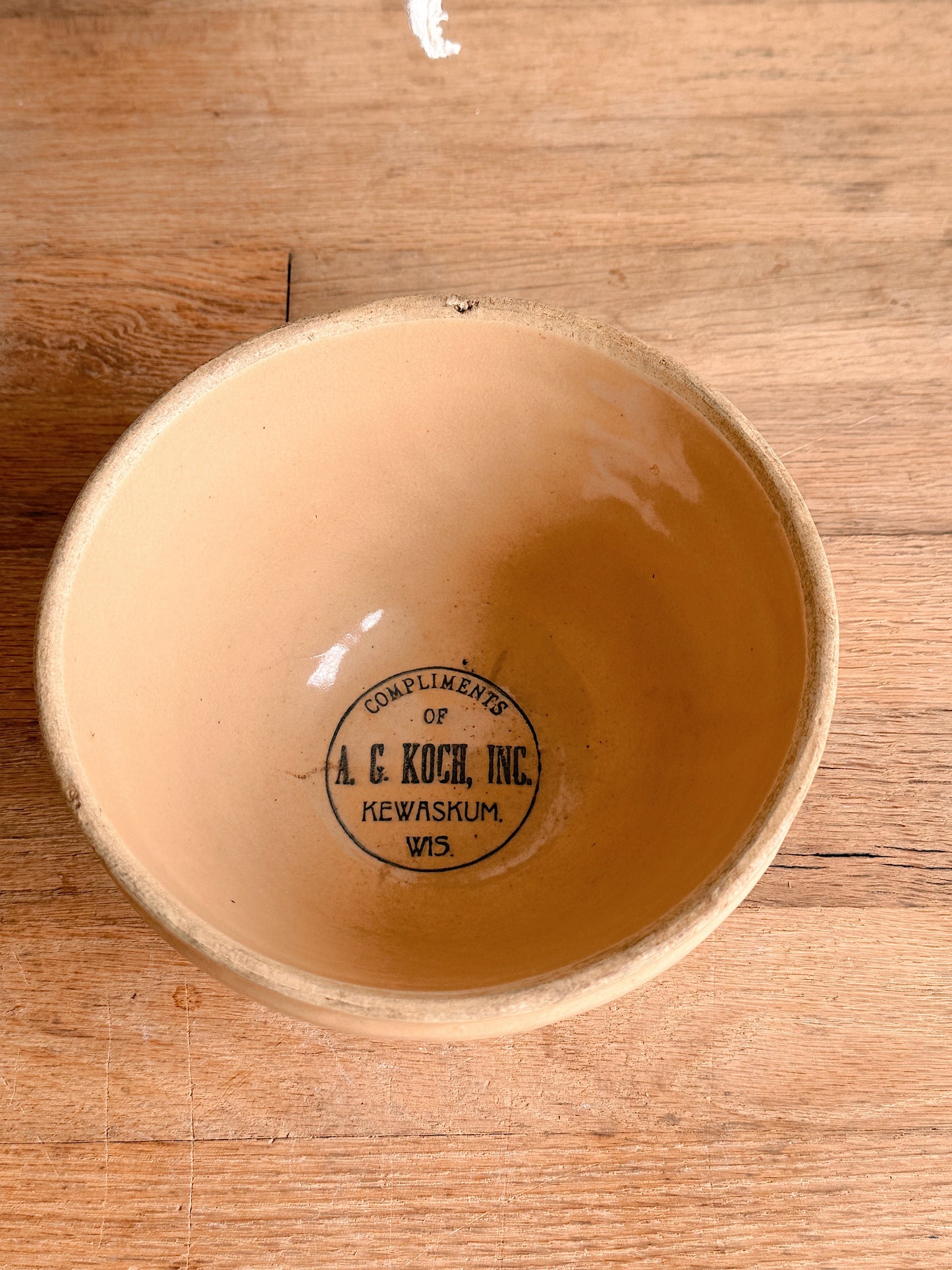 Vintage Advertising Stoneware Bowl