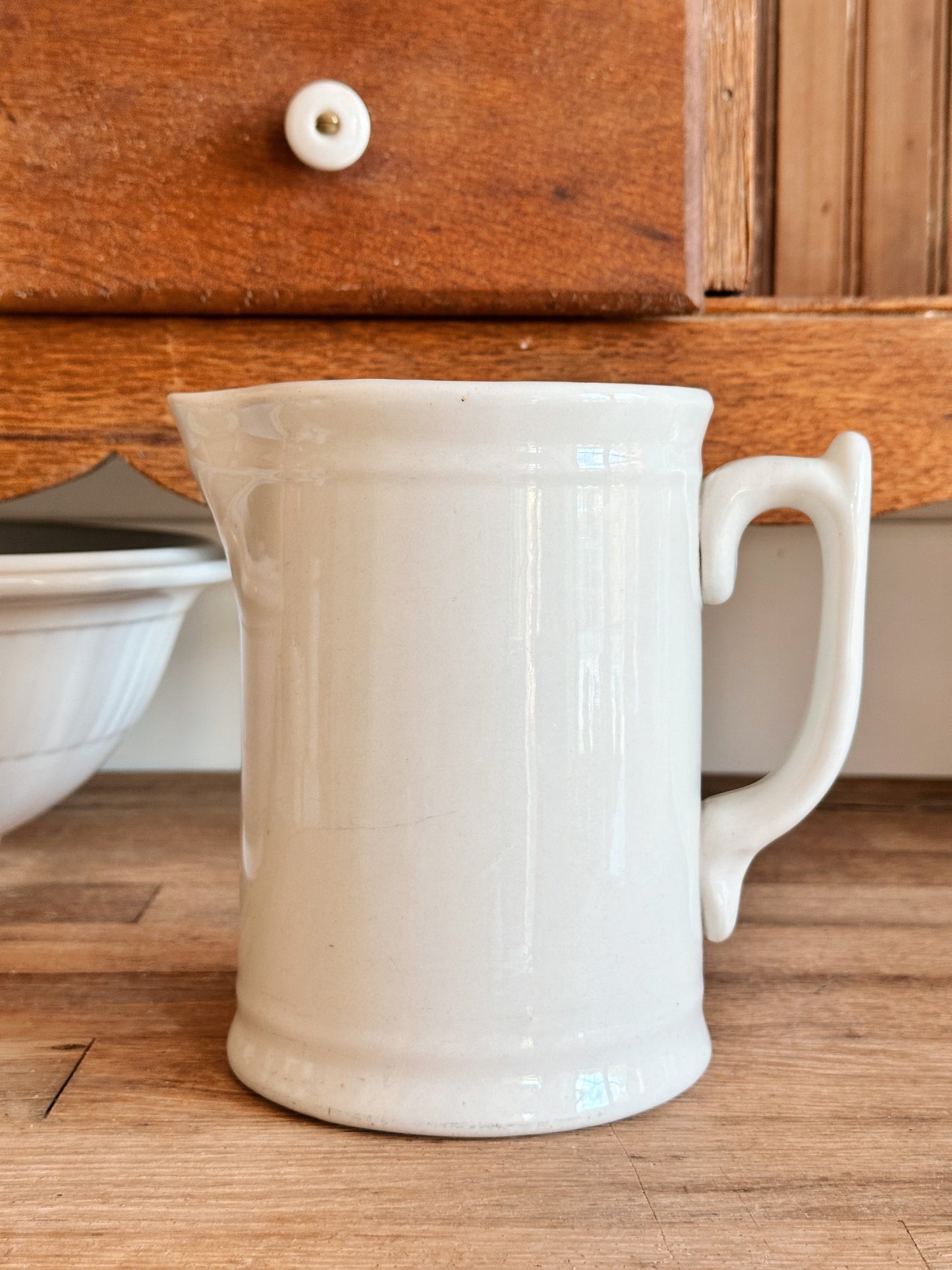Vintage Ironstone Milk Pitcher (with special note on the bottom)