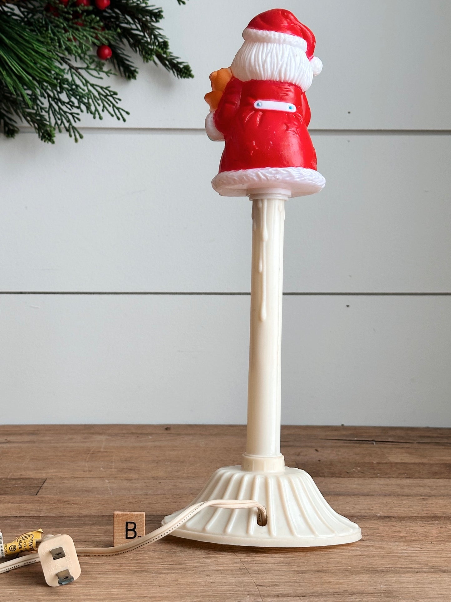 Rare Vintage Electric Santa Blow Mold Window Candle