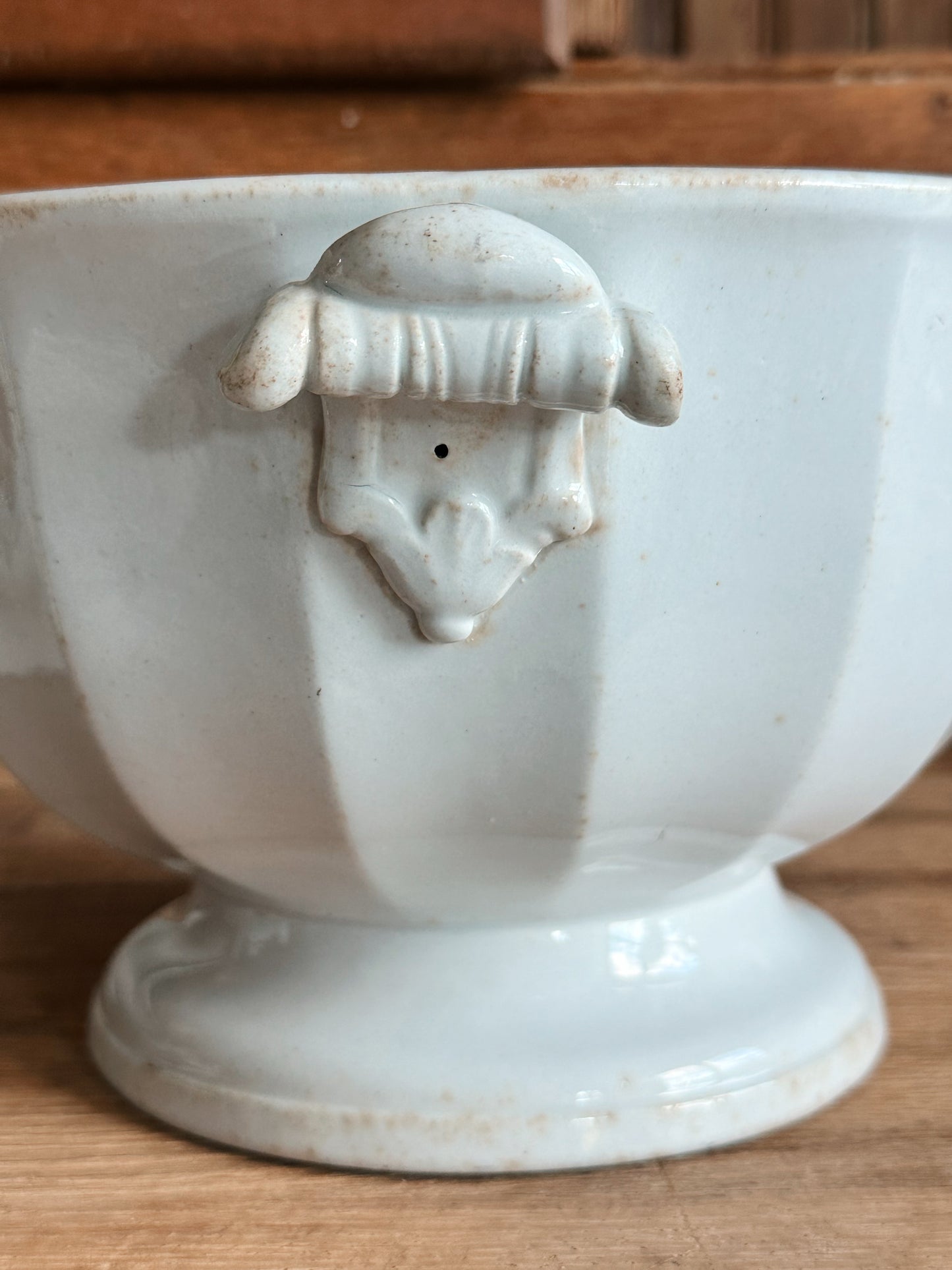 Antique Jacob Furnival Ironstone Punch Bowl & Lid